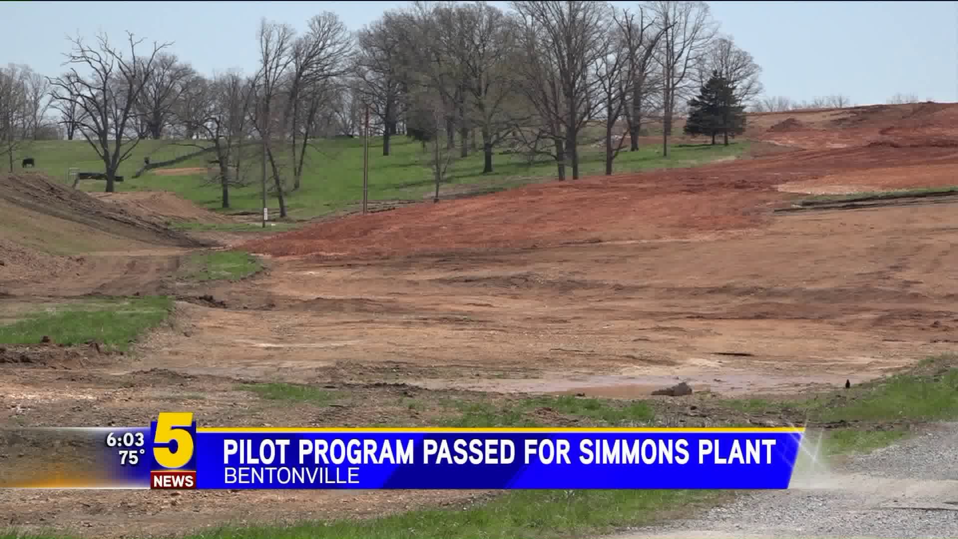 Pilot Program Passed For Simmons Plant
