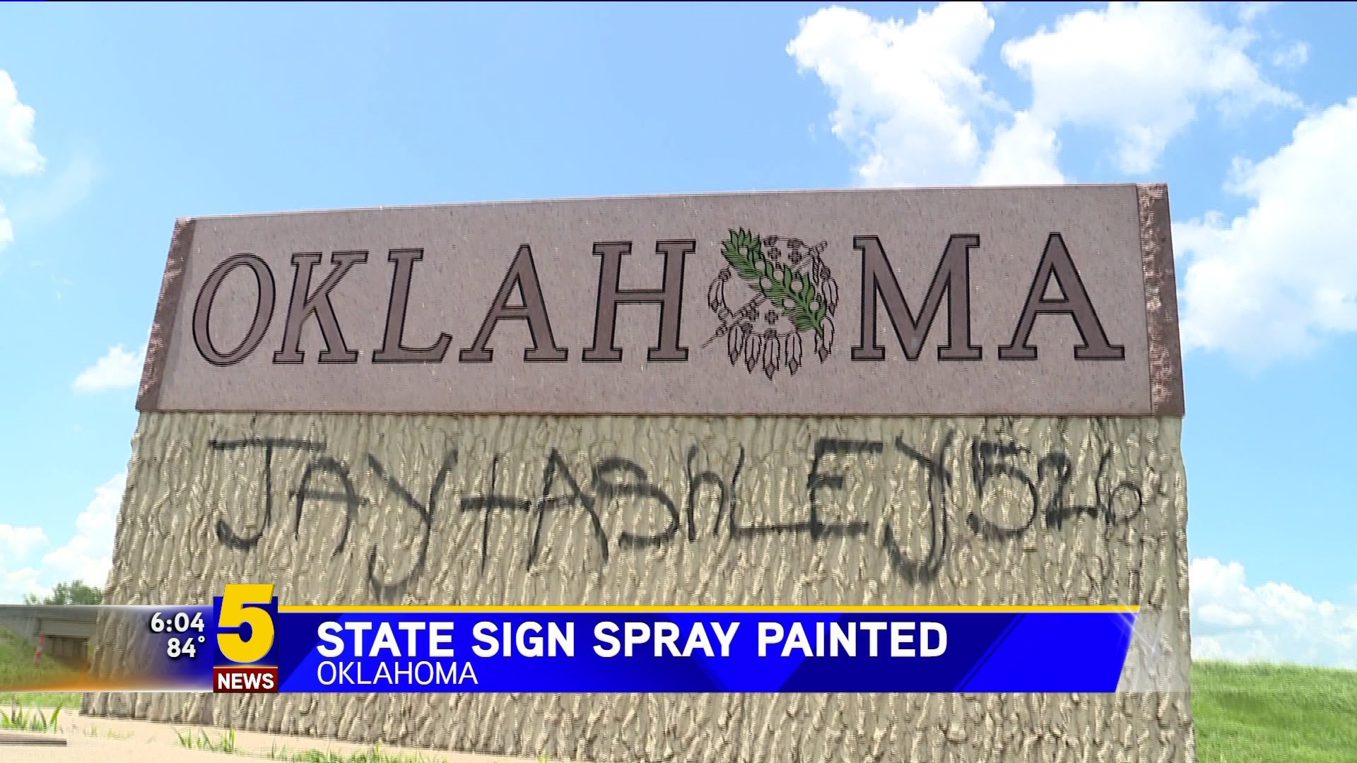 Oklahoma Sign Vandalized