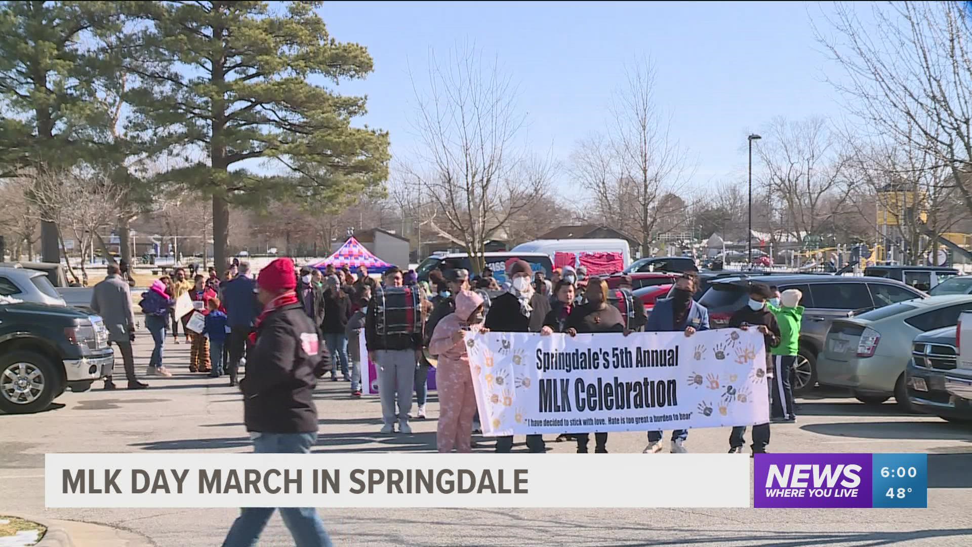 The event featured performances from local musicians, speeches from community members and awards recognizing service throughout the Springdale community.