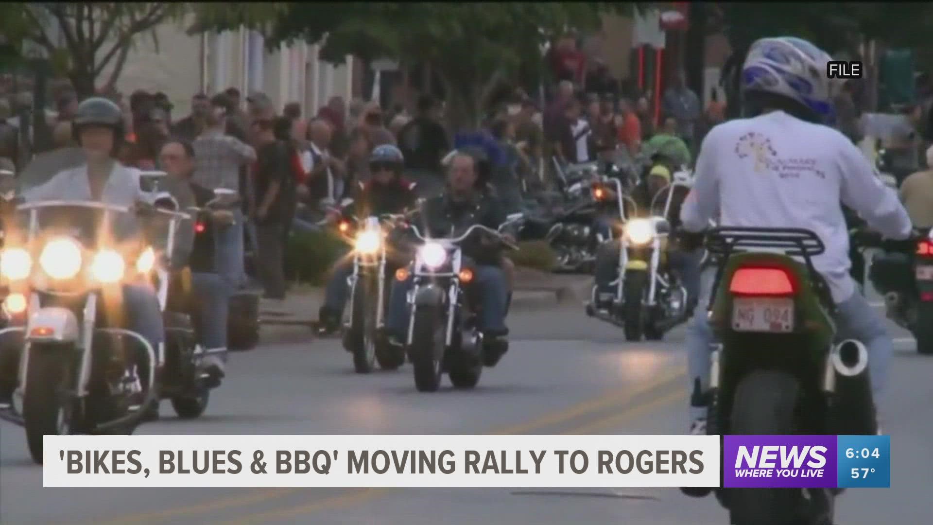 The rally will be held in October in Rogers instead of Fayetteville where it's been for more than 20 years.
