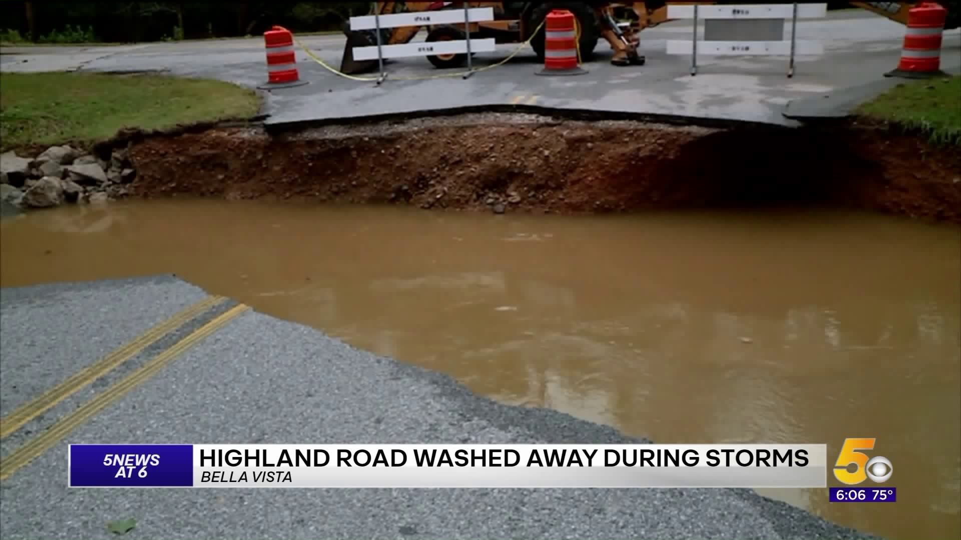 Highland Rd. In Bella Vista Washed Away During Storms, Closed For Repairs