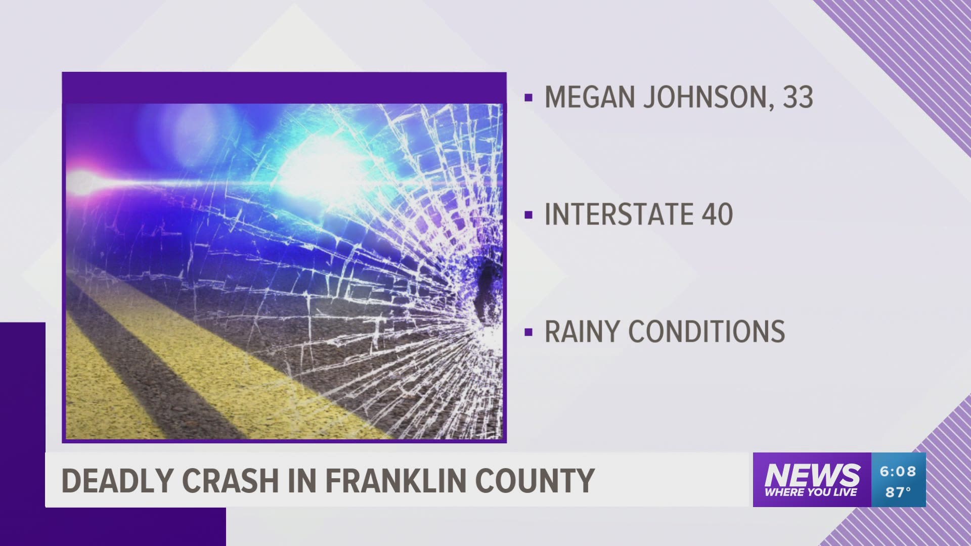 Springdale woman killed in crash on I-40 in Franklin County