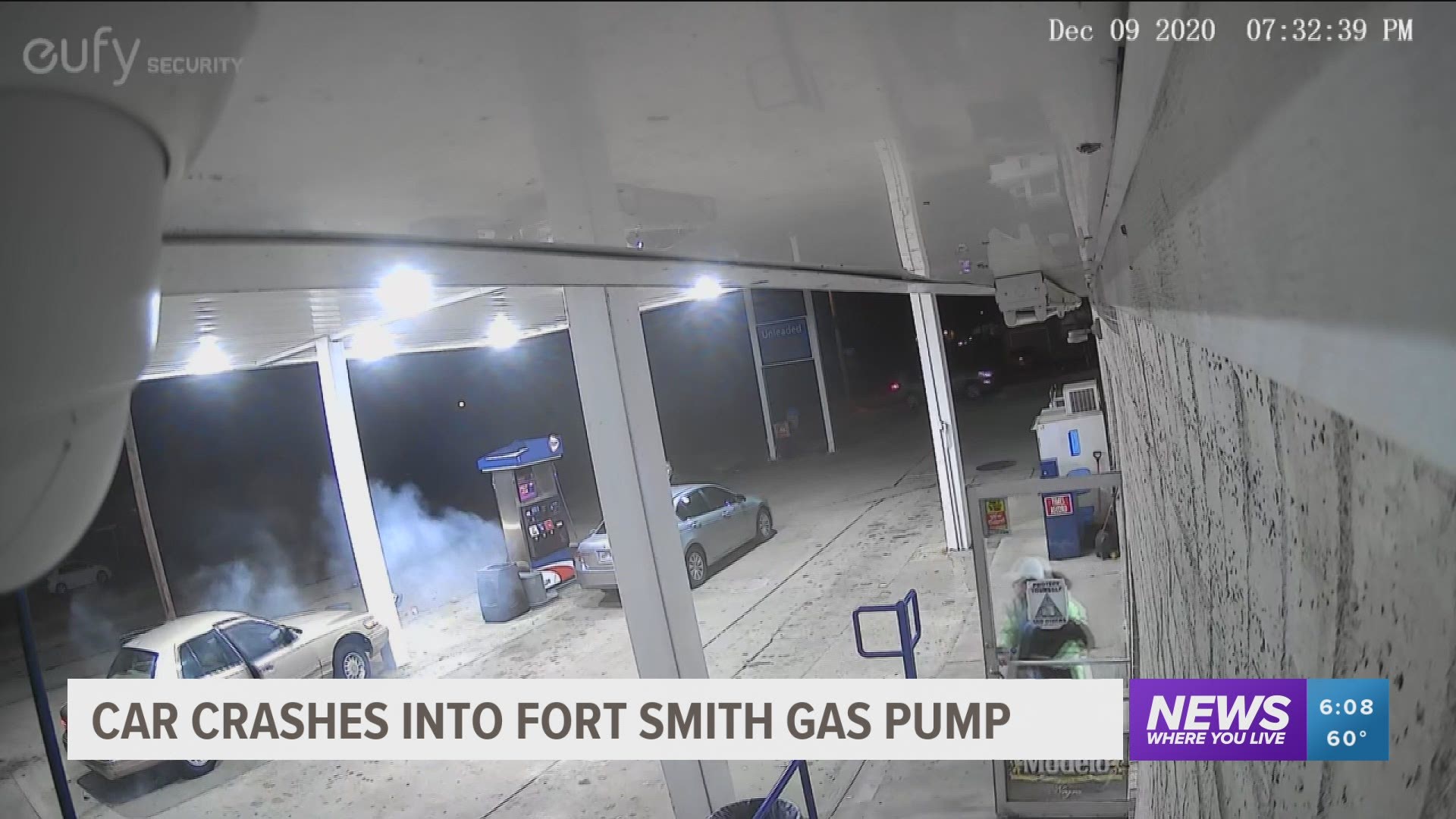 Car crashes into Fort Smith gas pump