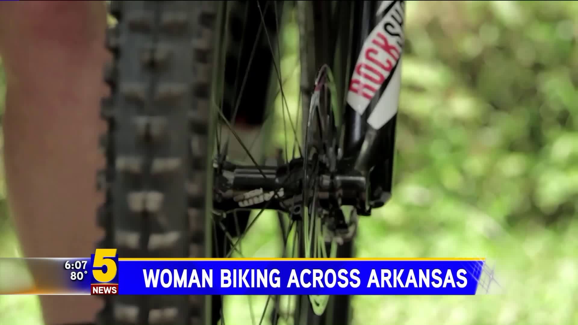 Woman Biking Across Arkansas