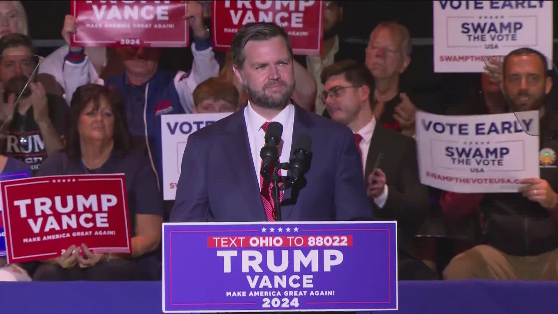 One week after being tapped as Former President Trump's running mate, Vance held his first rally.