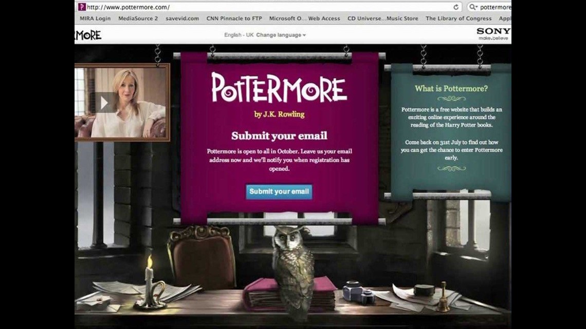 Pottermore site for Harry Potter fans finally opens registration for all