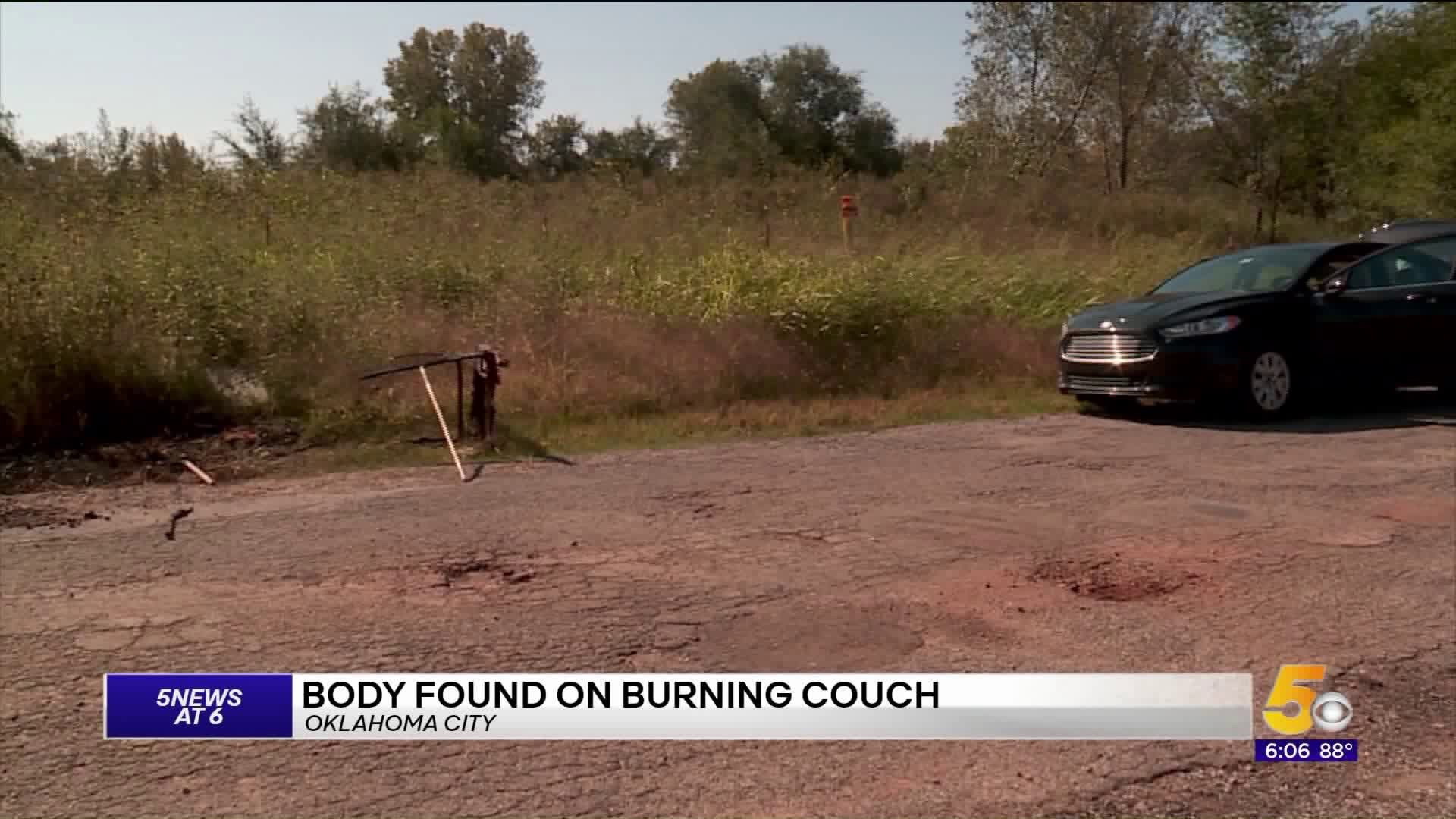 OKC Body On Burning Couch