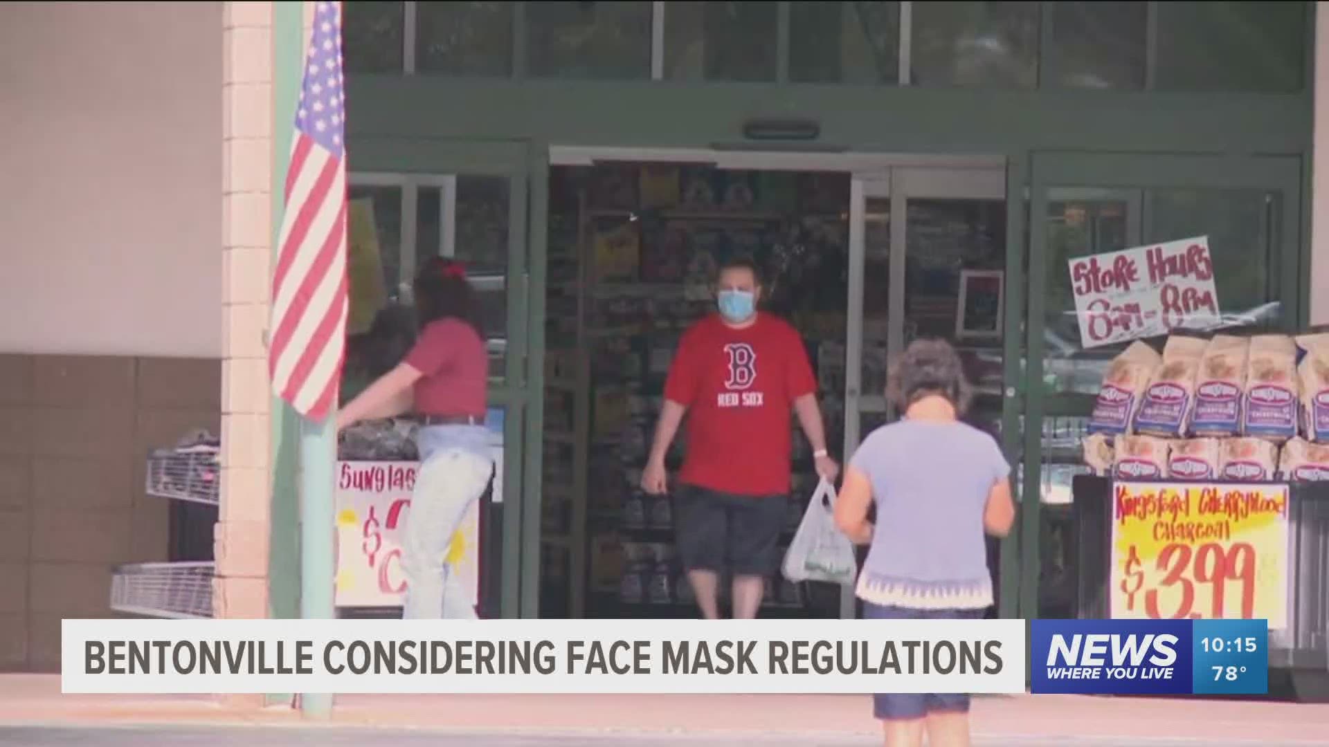 Bentonville considering face mask regulations