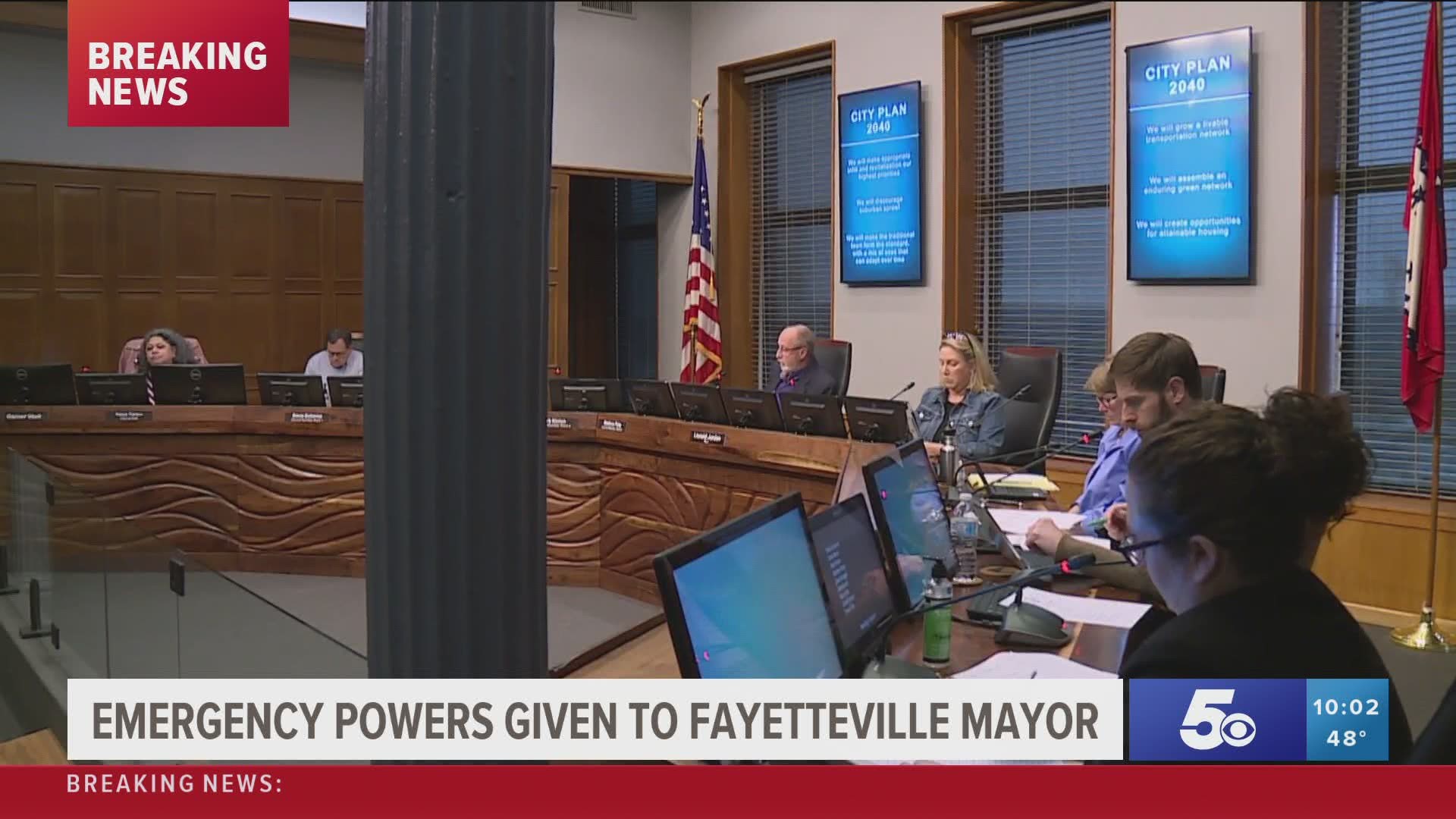 Emergency powers given to Fayetteville Mayor