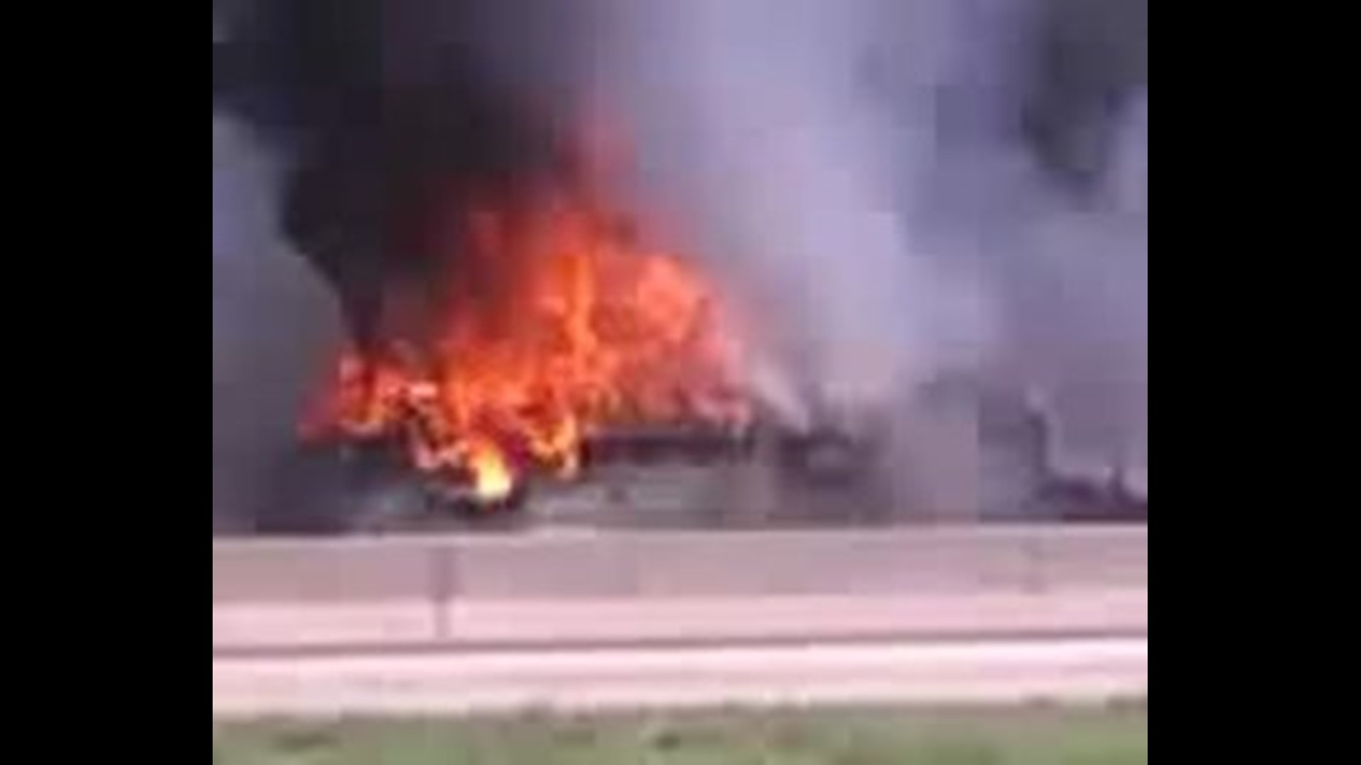 VIEWER VIDEO: Motor home fire on I-540
