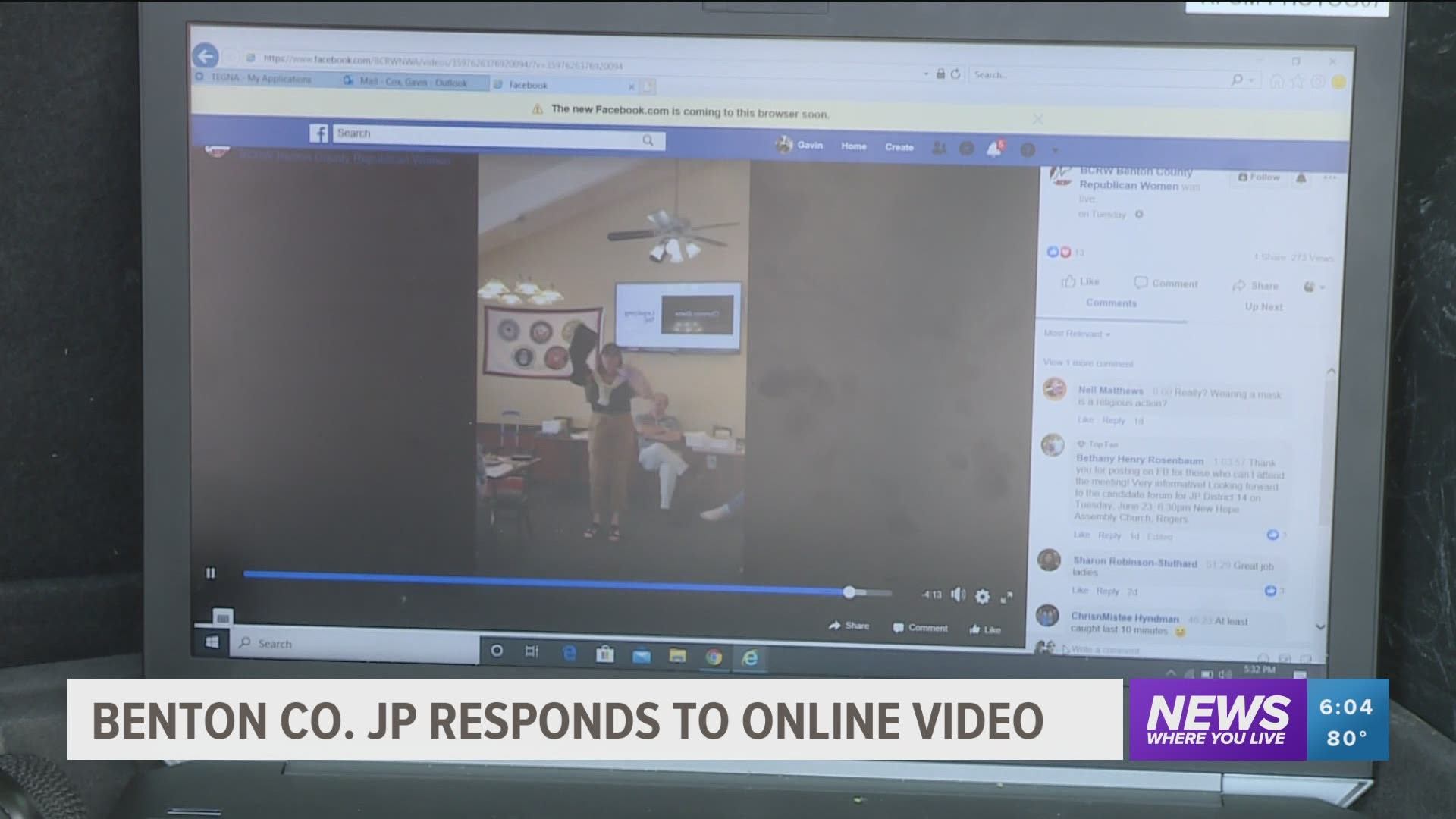 Benton C.o. JP Responds to online video