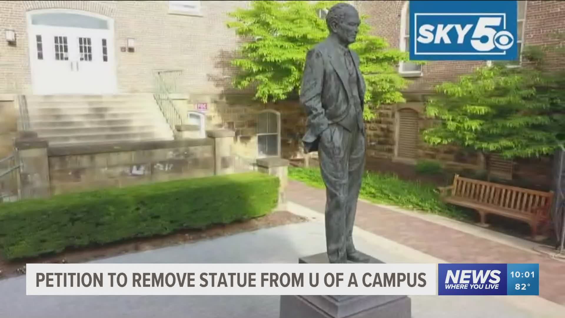The Black Student Caucus at the U of A is petitioning to remove his statue and name from the campus. https://bit.ly/2NO9q0R