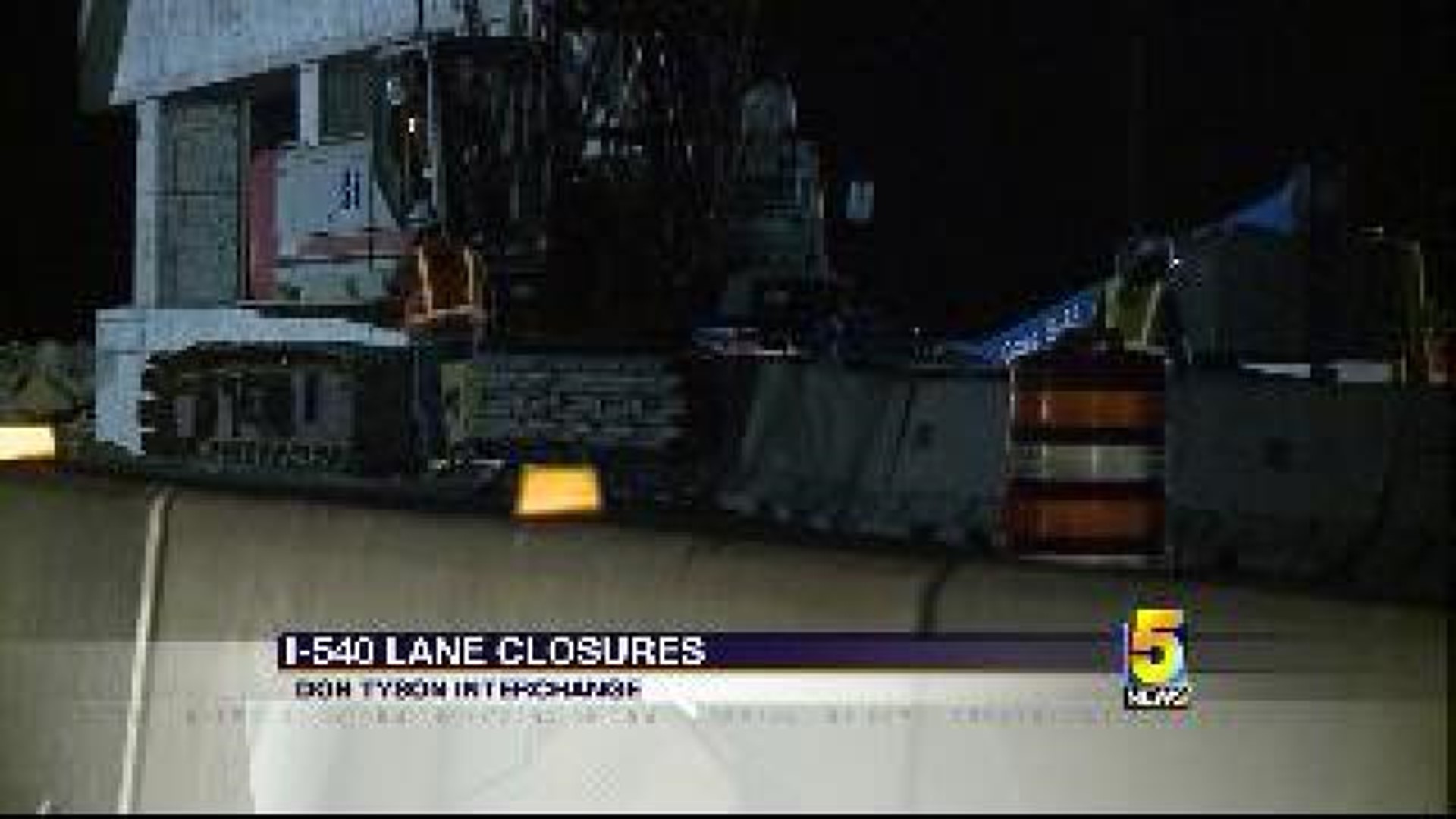 Section of I-540 Reduced To One Lane