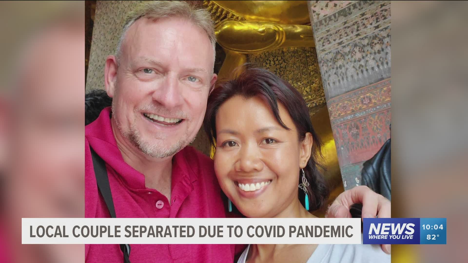 Local couple separated due to COVID pandemic.