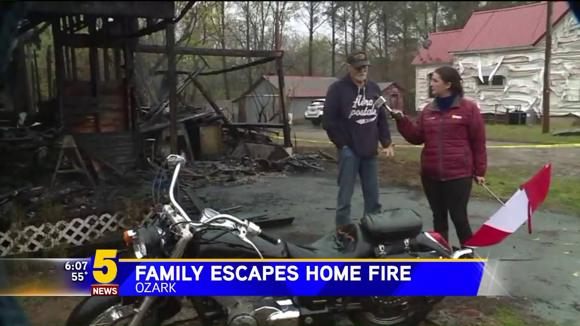 Family Escapes Home Fire