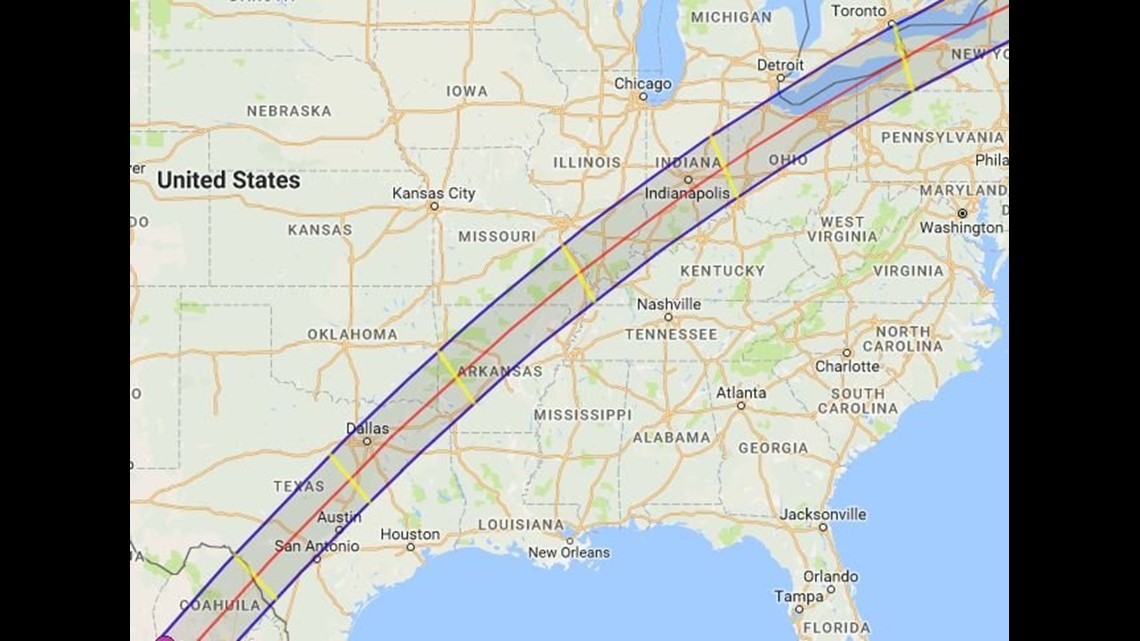Solar Eclipse 2017 And 2024 Map