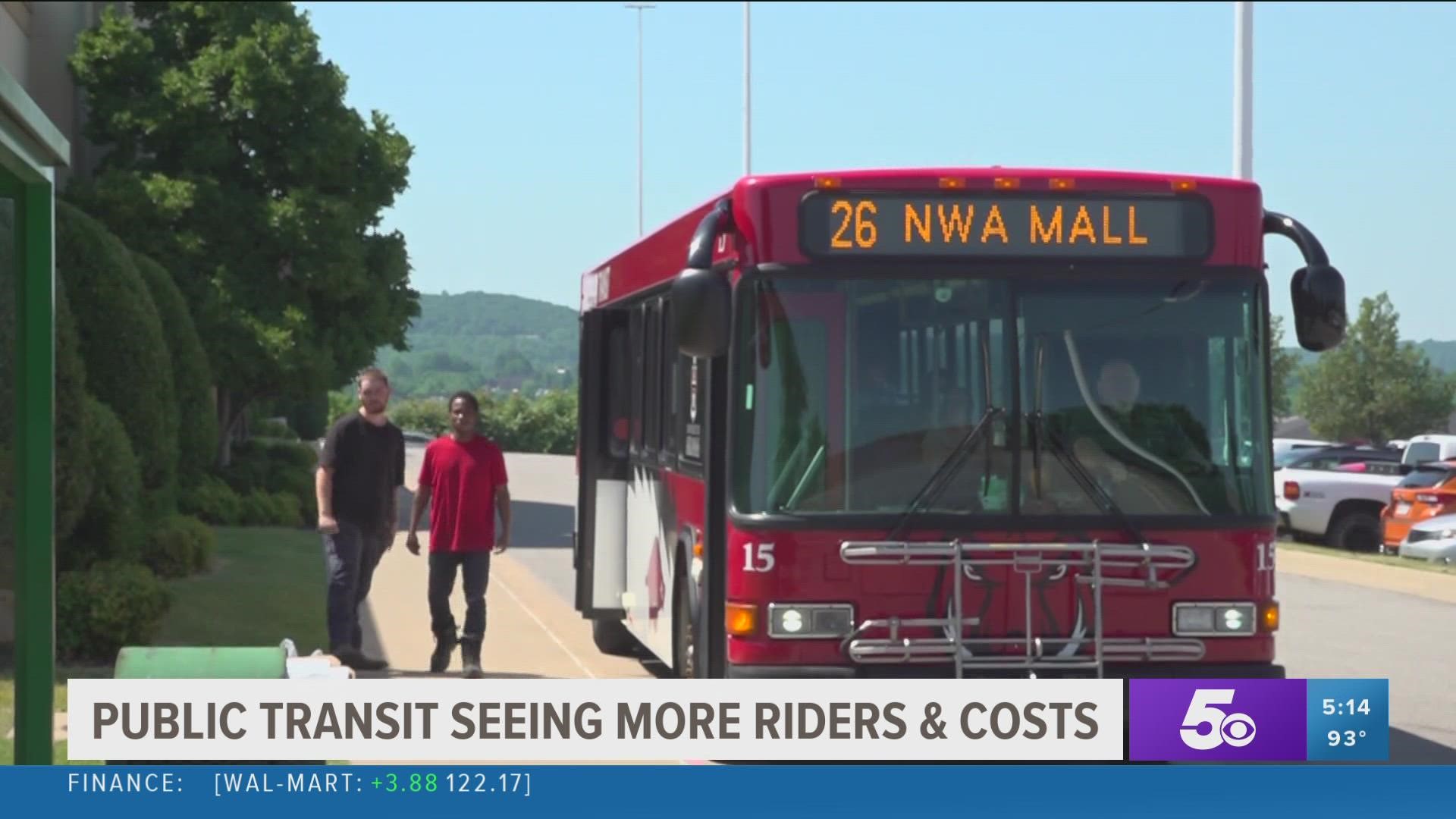 Public transit took a hit during the pandemic but is seeing an increase in riders and costs with the economy and gas prices increasing as well.