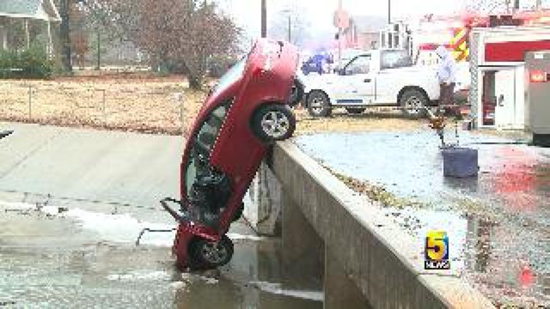 Driver Rescued From Car