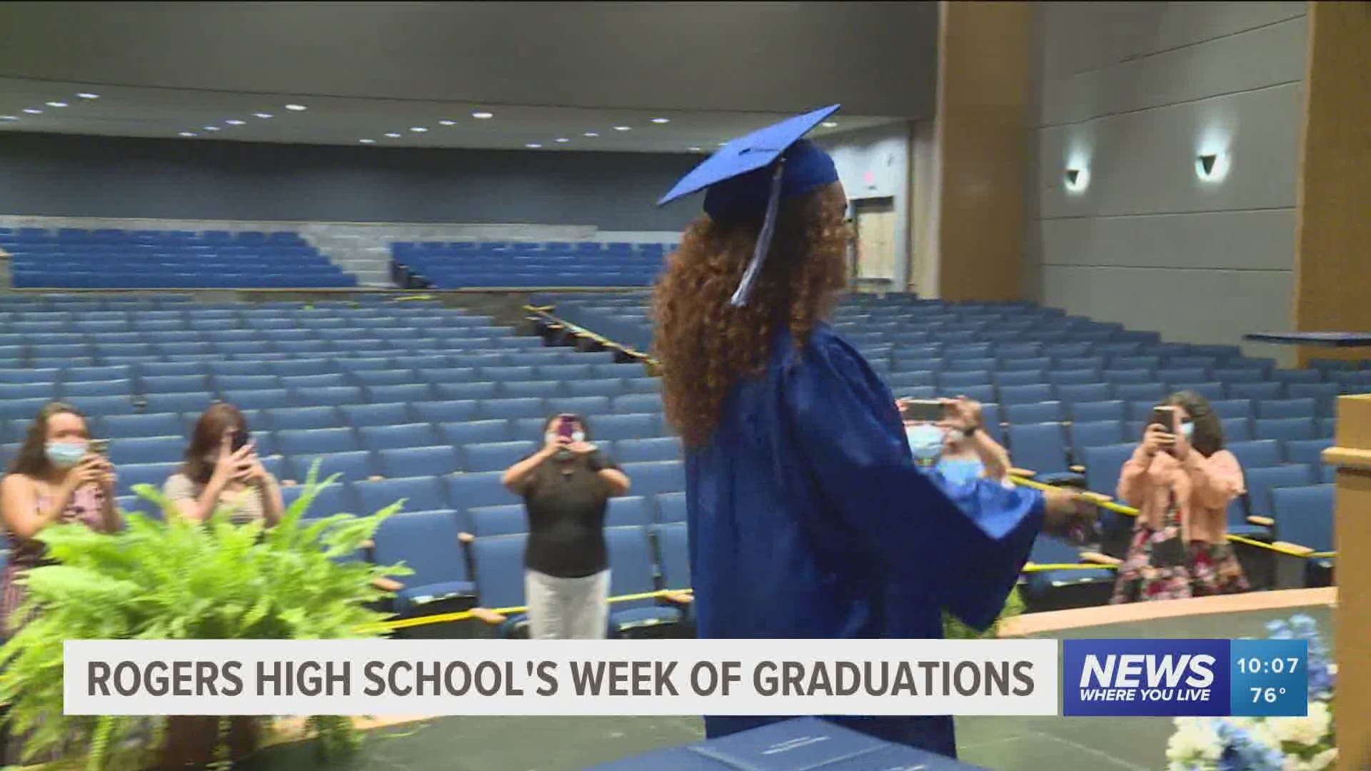 Rogers High Schools holds week long in-person graduation ceremony