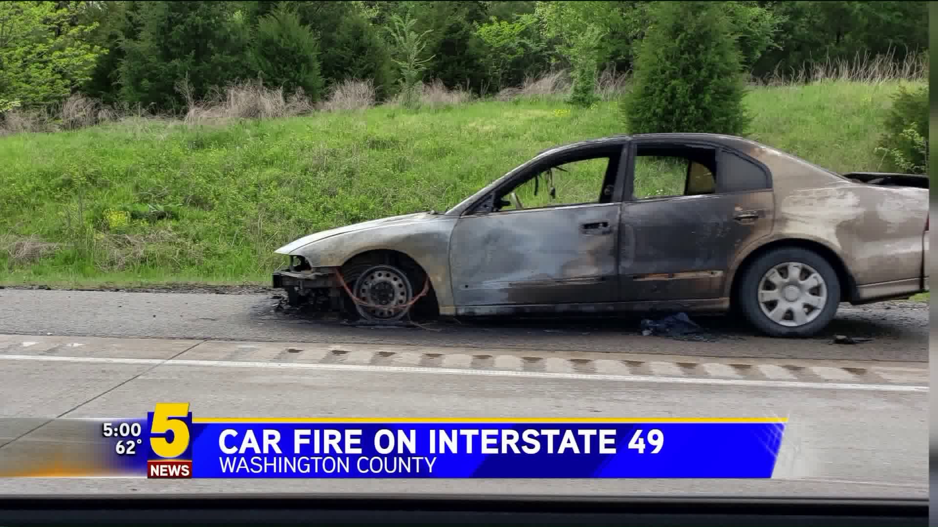 Car Fire on I-49