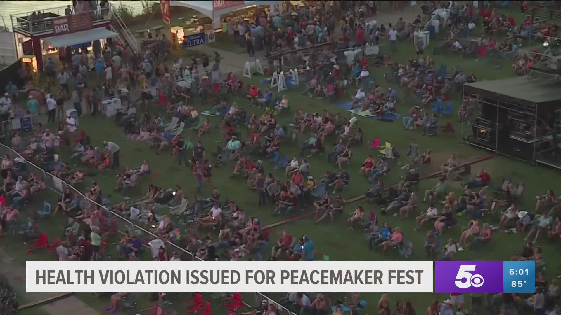 An ABC violation was issued to the Peacemaker Festival for failure to follow health department directives. https://bit.ly/39yl6yN