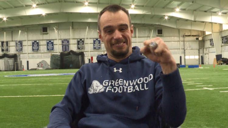 Jamie, who has cerebral palsy, is the janitor Greenwood High School  football team. He always wanted to play sports growing up, but he couldn't,  so their state championship winning football program rewarded