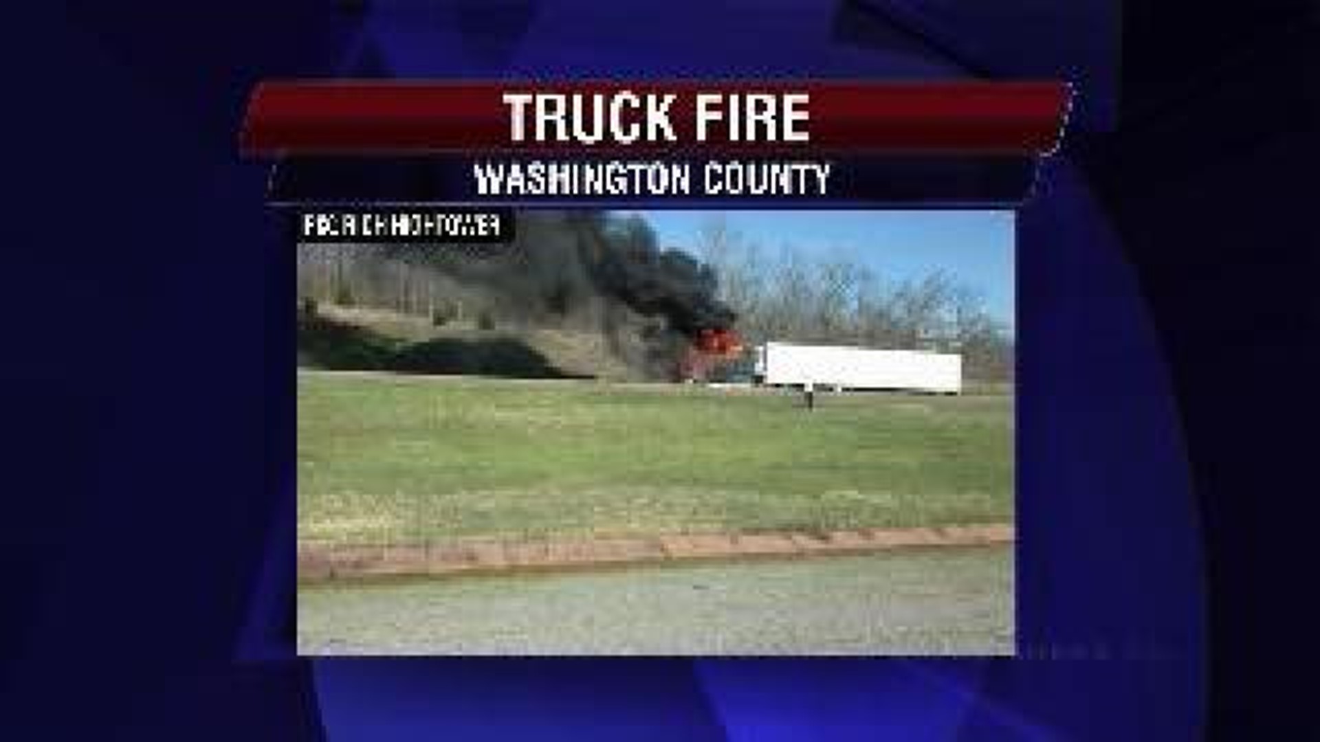 Semi Catches Fire On Interstate