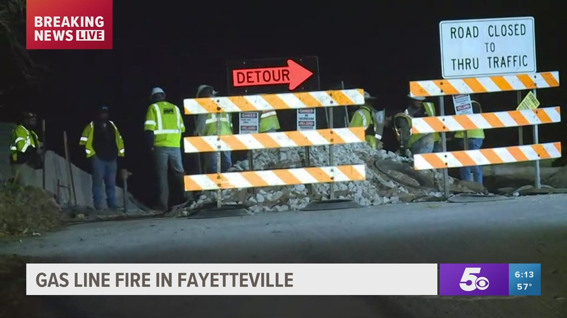 Gas line fire in Fayetteville | 5newsonline.com