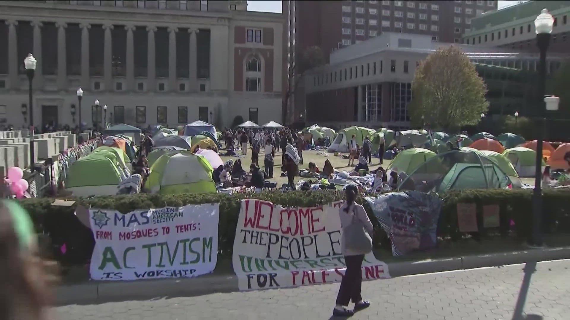 PROTESTS CONTINUE ON COLLEGE CAMPUSES ACROSS THE COUNTRY OVER THE WAR IN GAZA...
