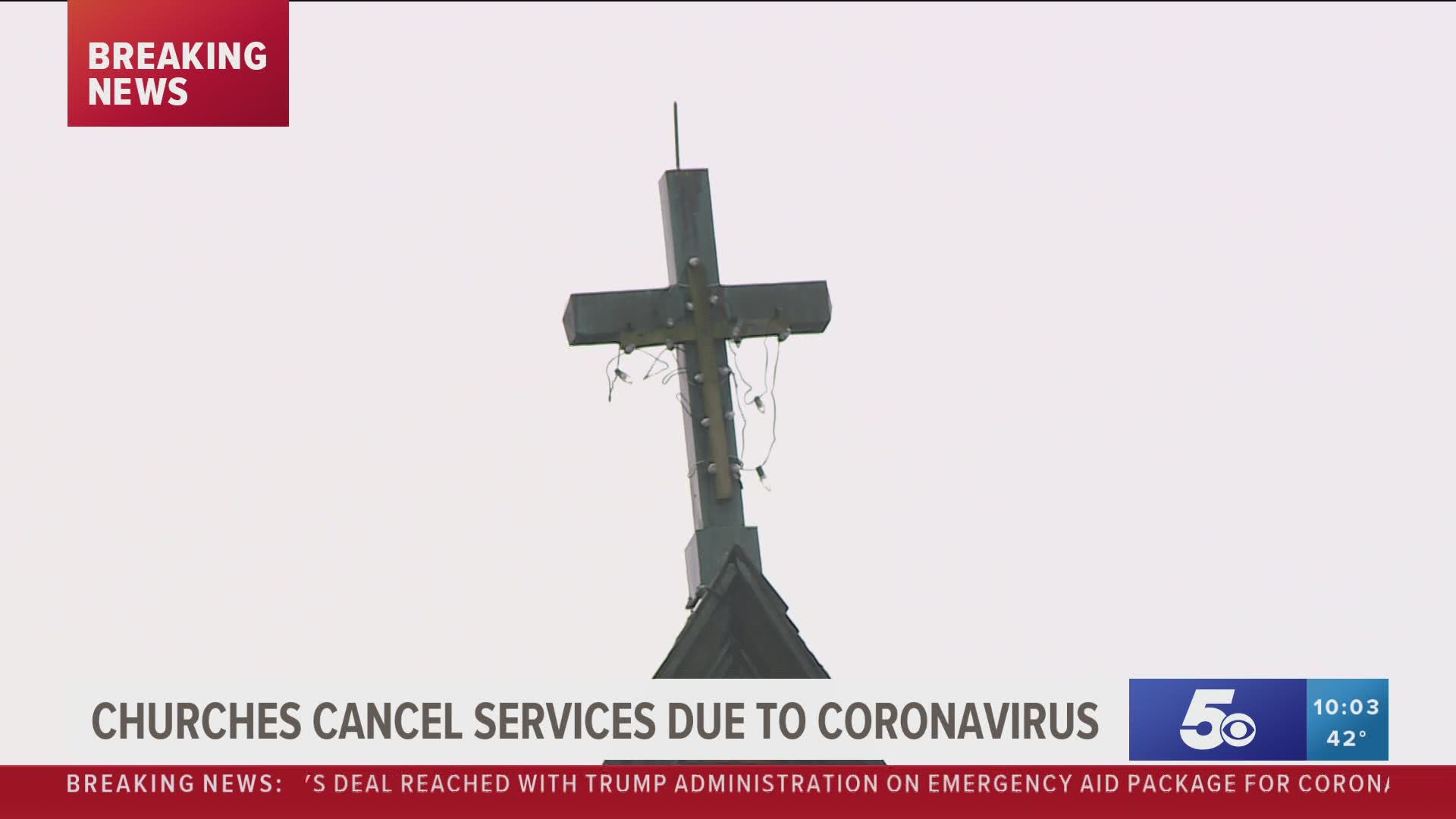 Area churches cancel services due to coronavirus
