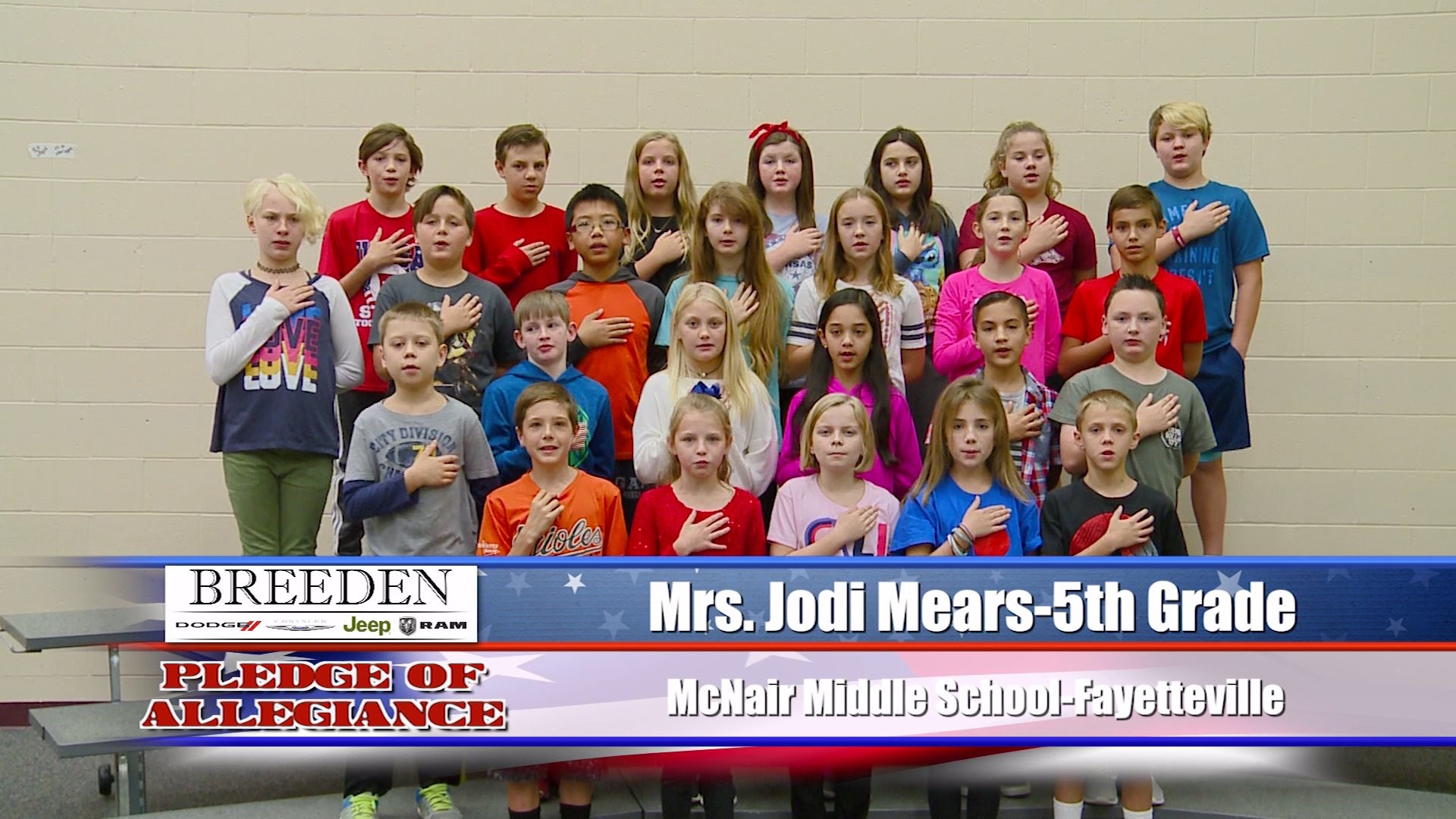 Mrs. Jodi Mears  5th Grade McNair Middle School  Fayetteville