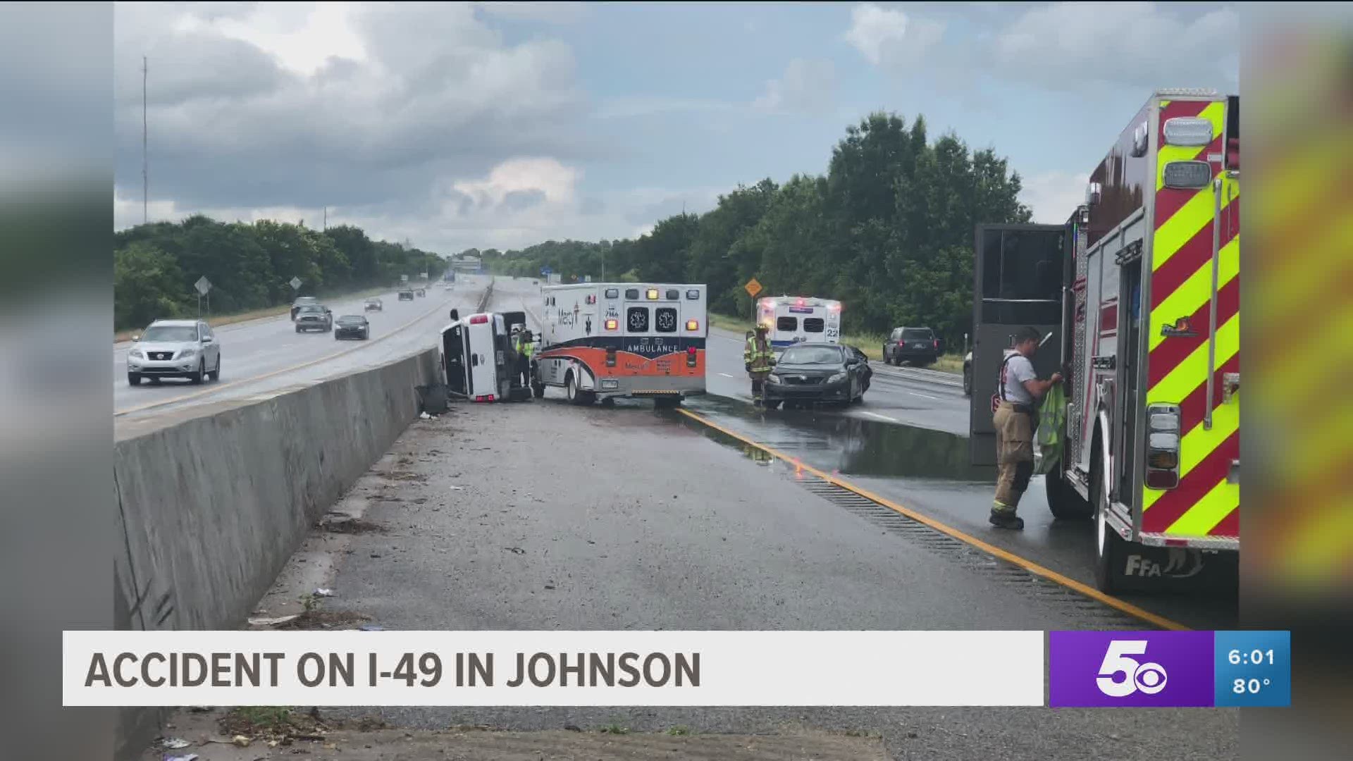 Accident on I-49 in Johnson.