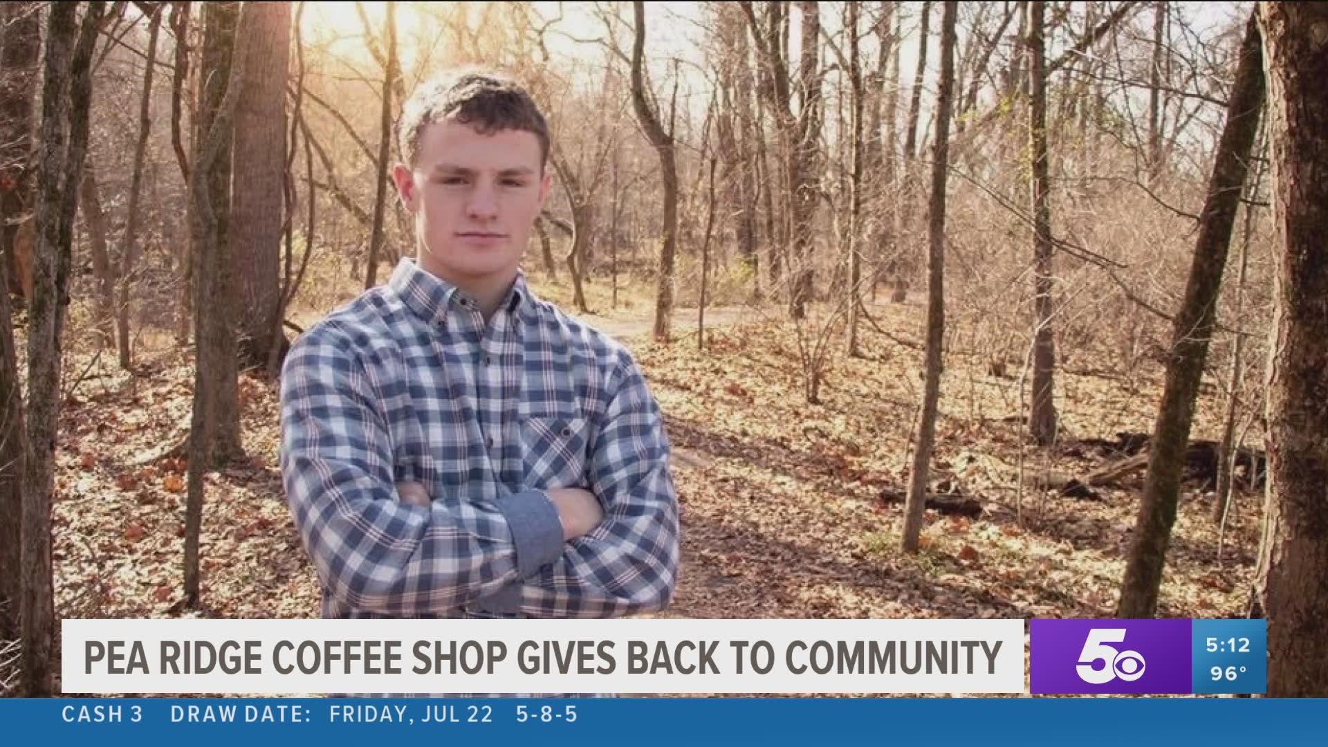 The owners of a Pea Ridge coffee shop are giving back to the community that gave them so much after the loss of a loved one.