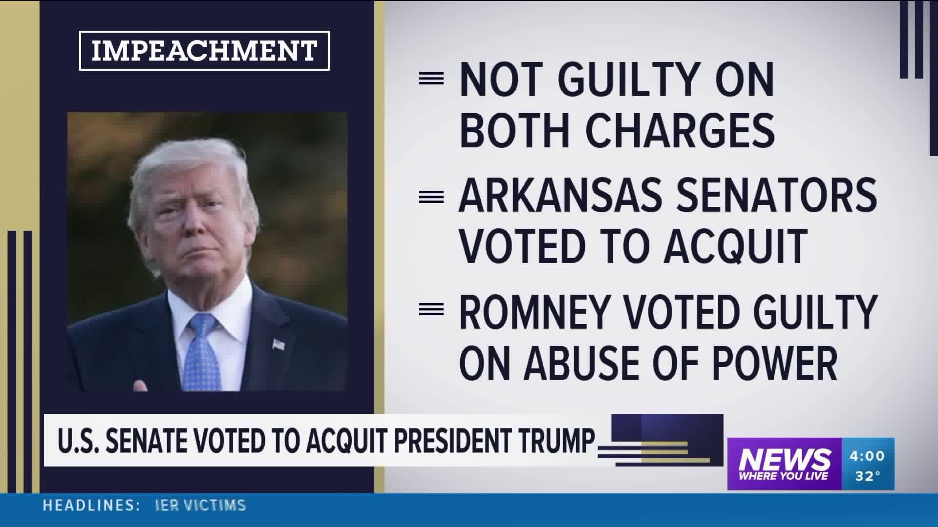 Senate Votes To Acquit President Trump On Both Articles Of Impeachment