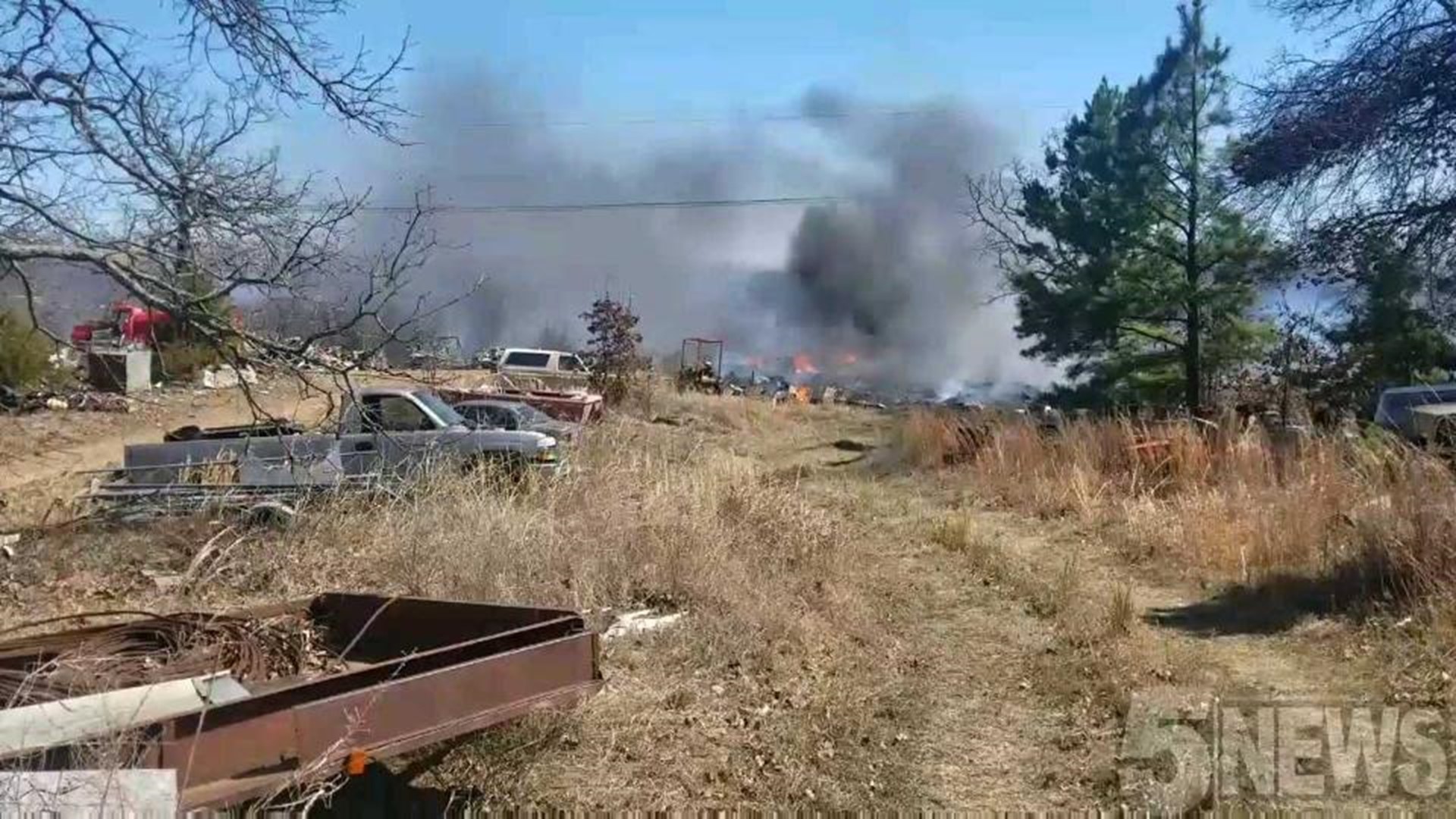 Grass fire north of Salisaw Oklahoma