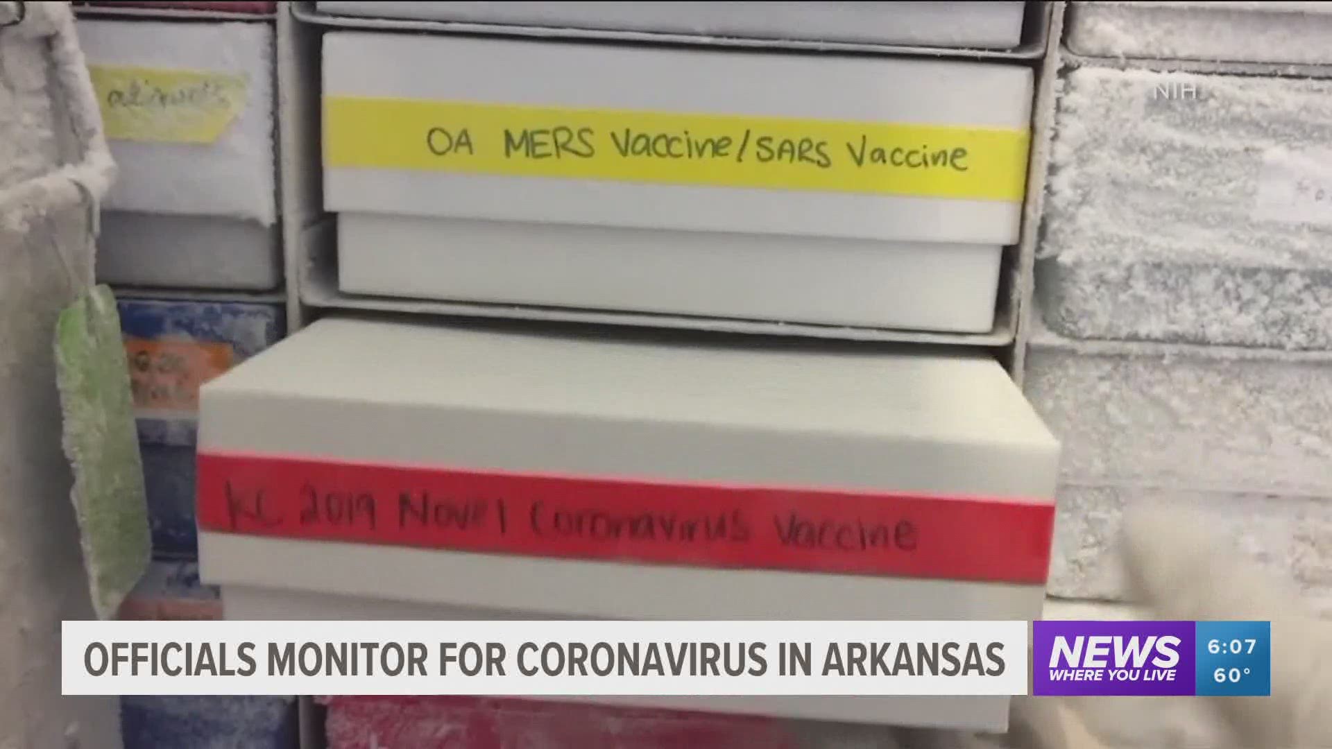 Officials monitor for coronavirus in Arkansas