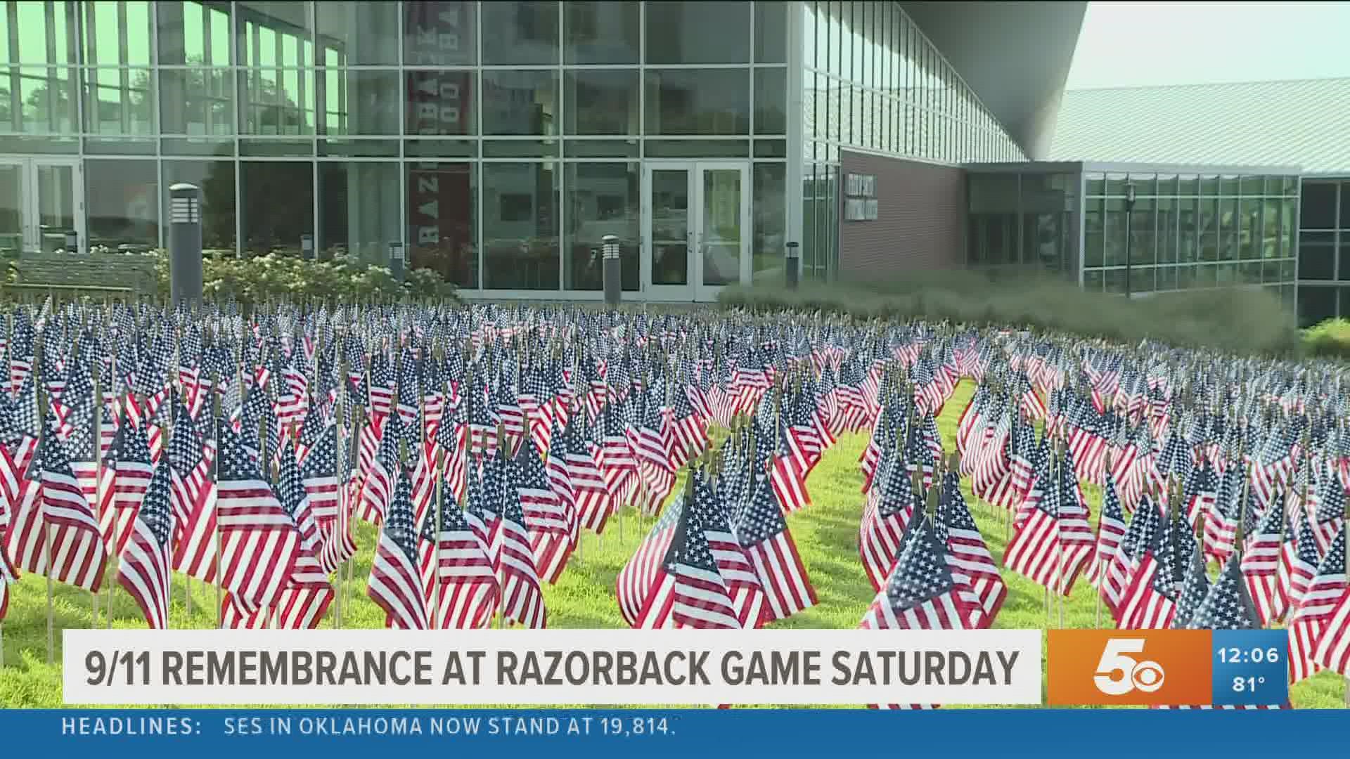 The Arkansas Razorbacks will honor the victims of 9/11 on the 20th anniversary of the terrorist attacks.