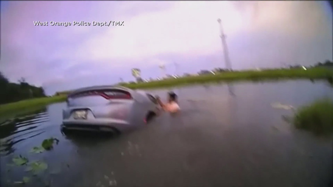 Dramatic Water Rescue (Warning graphic): Police bodycam captures dramatic water rescue ...