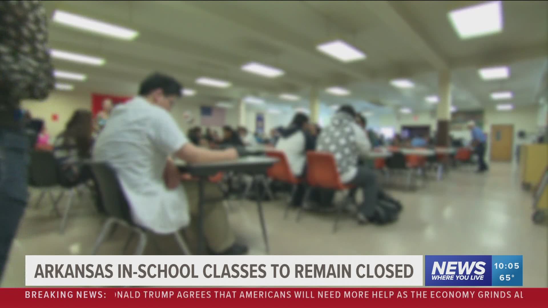 Arkansas in-school classes remain closed