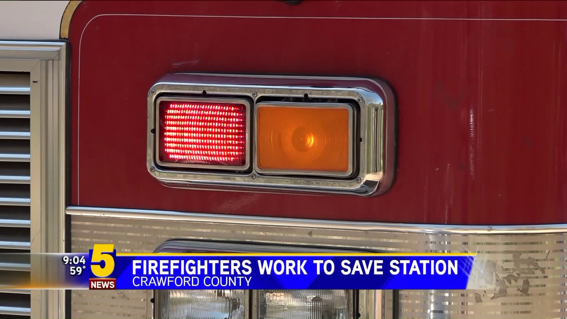 Firefighters Work To Save Station