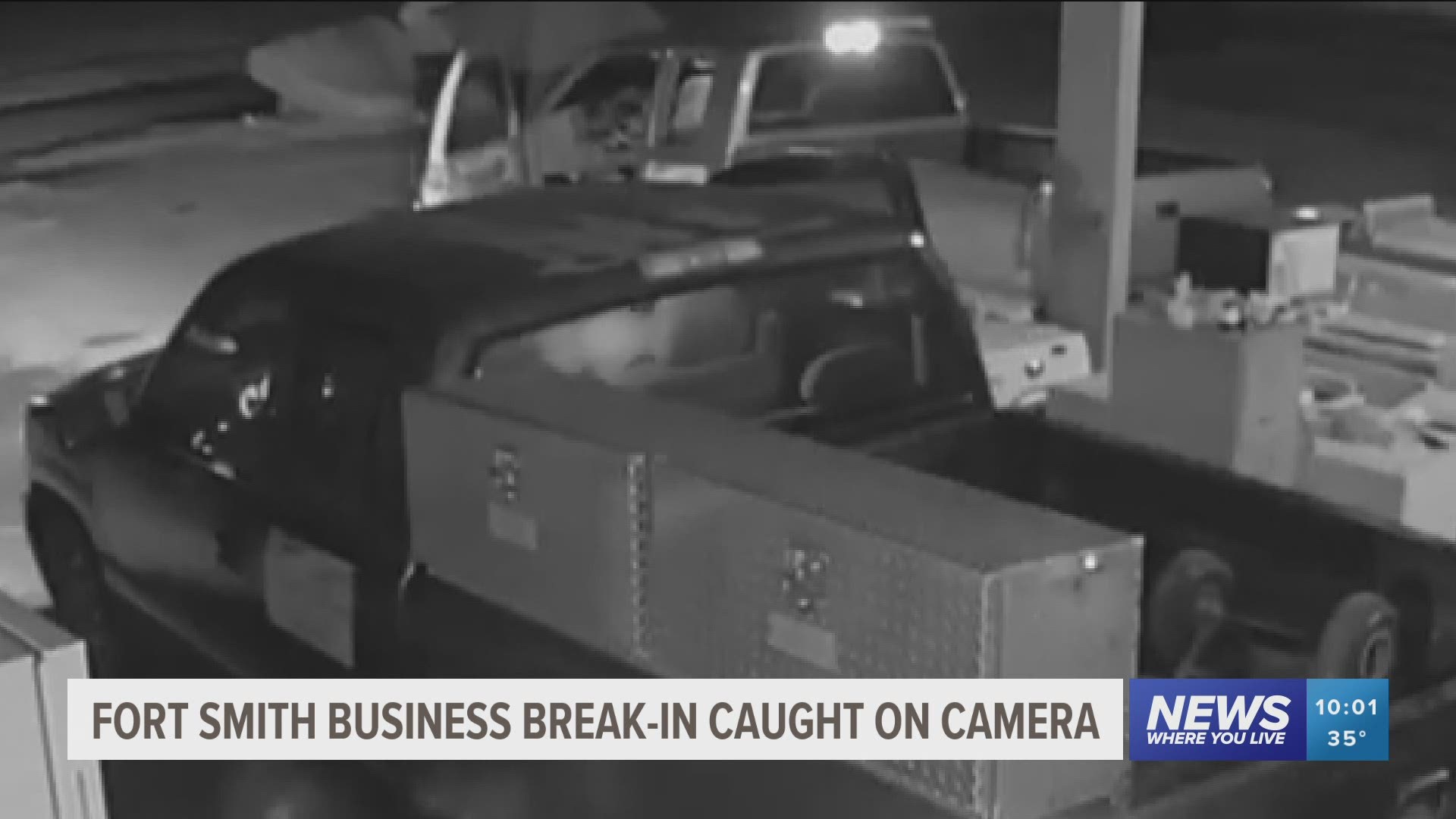 Two suspects were caught on camera breaking into vehicles at 2nd Chance Appliances in downtown Fort Smith.