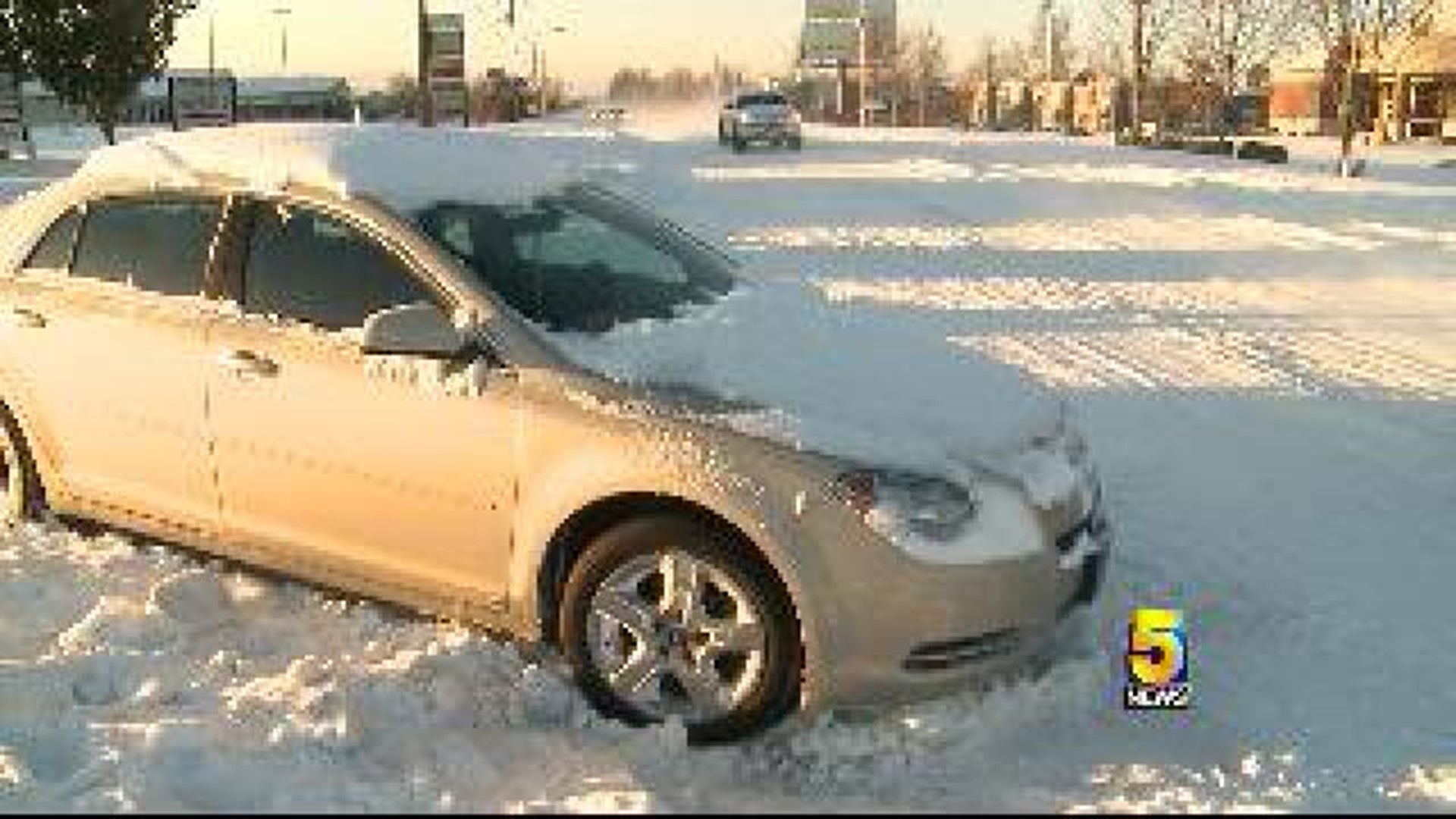 Drivers Slide And Get Stuck On Roadways