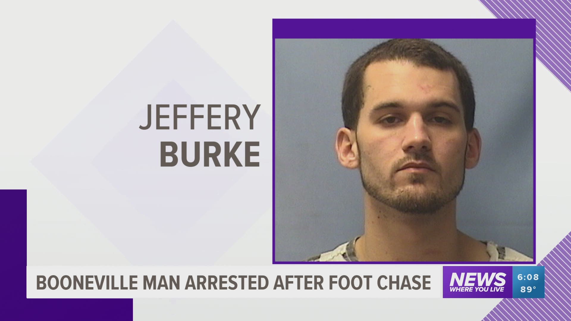 Booneville man arrested after foot chase