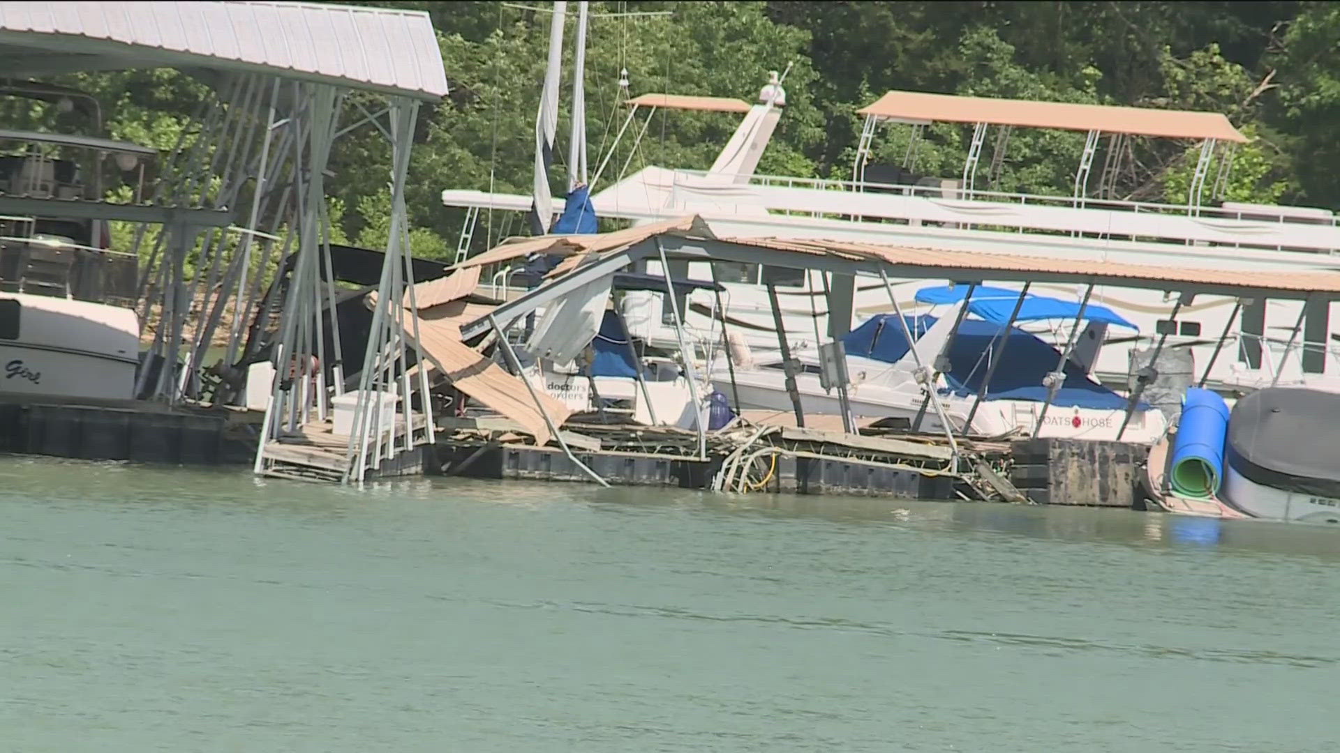 "We're up to 10 boats at the bottom of the lake right now and still counting," Rocky Branch Marina's Sales Manager Davis Hogue said.