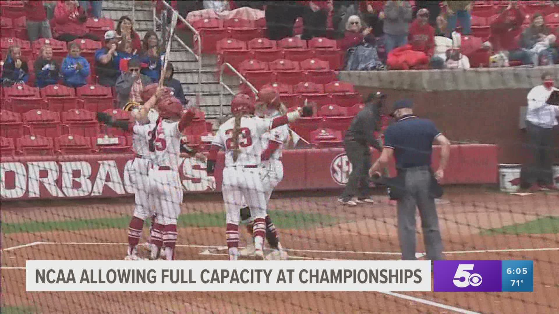 The announcement is good news for Razorback fans hoping to enjoy both the softball and baseball championships at Baum Walker Stadium and Bogle Park.