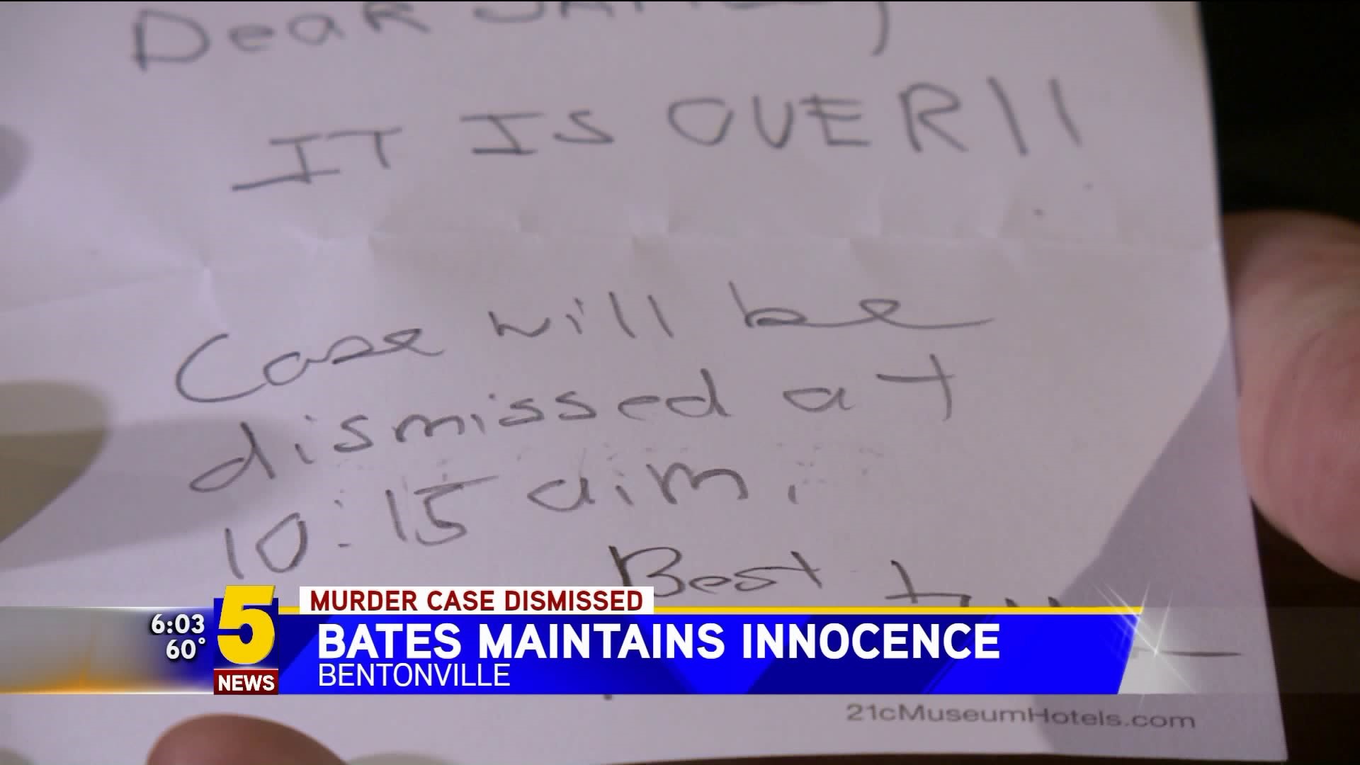 Bates Maintains Innocence