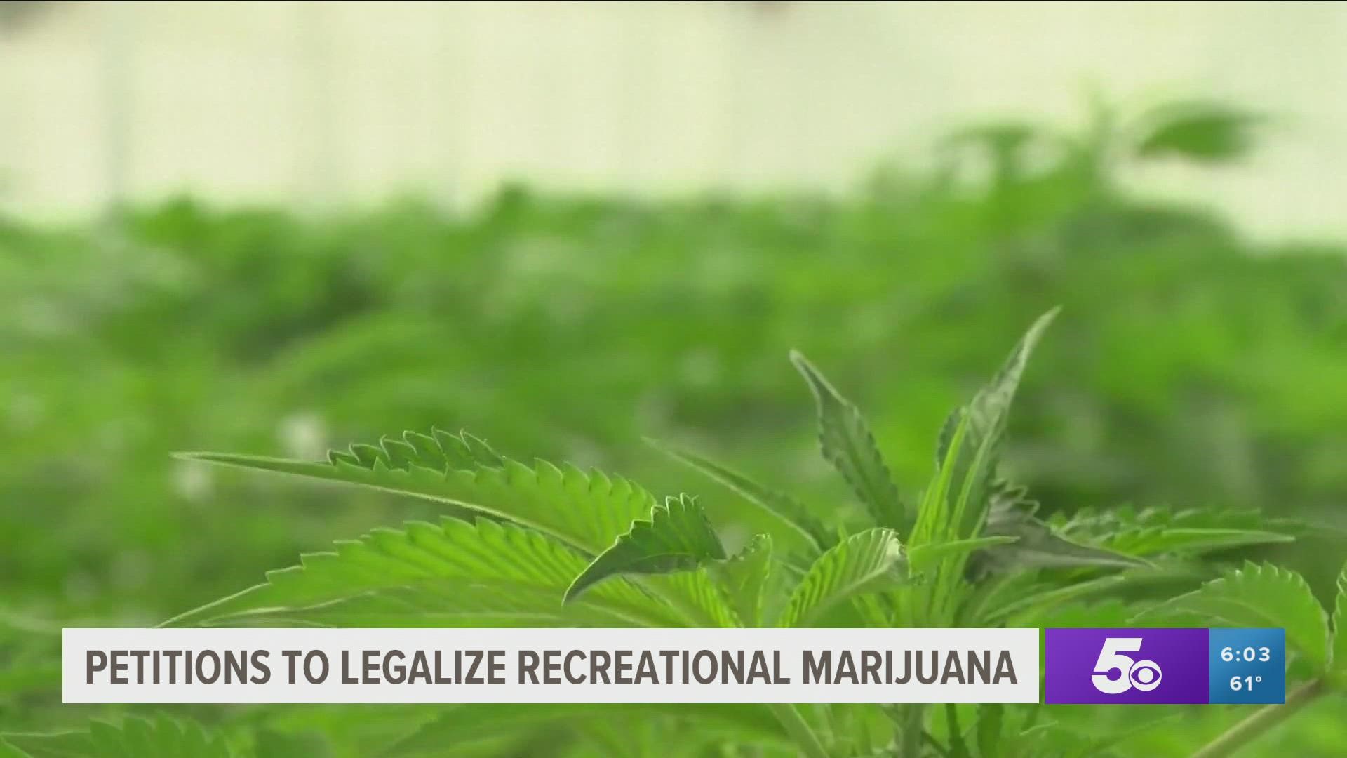 There are two petitions filed in Arkansas to make recreational marijuana legal.