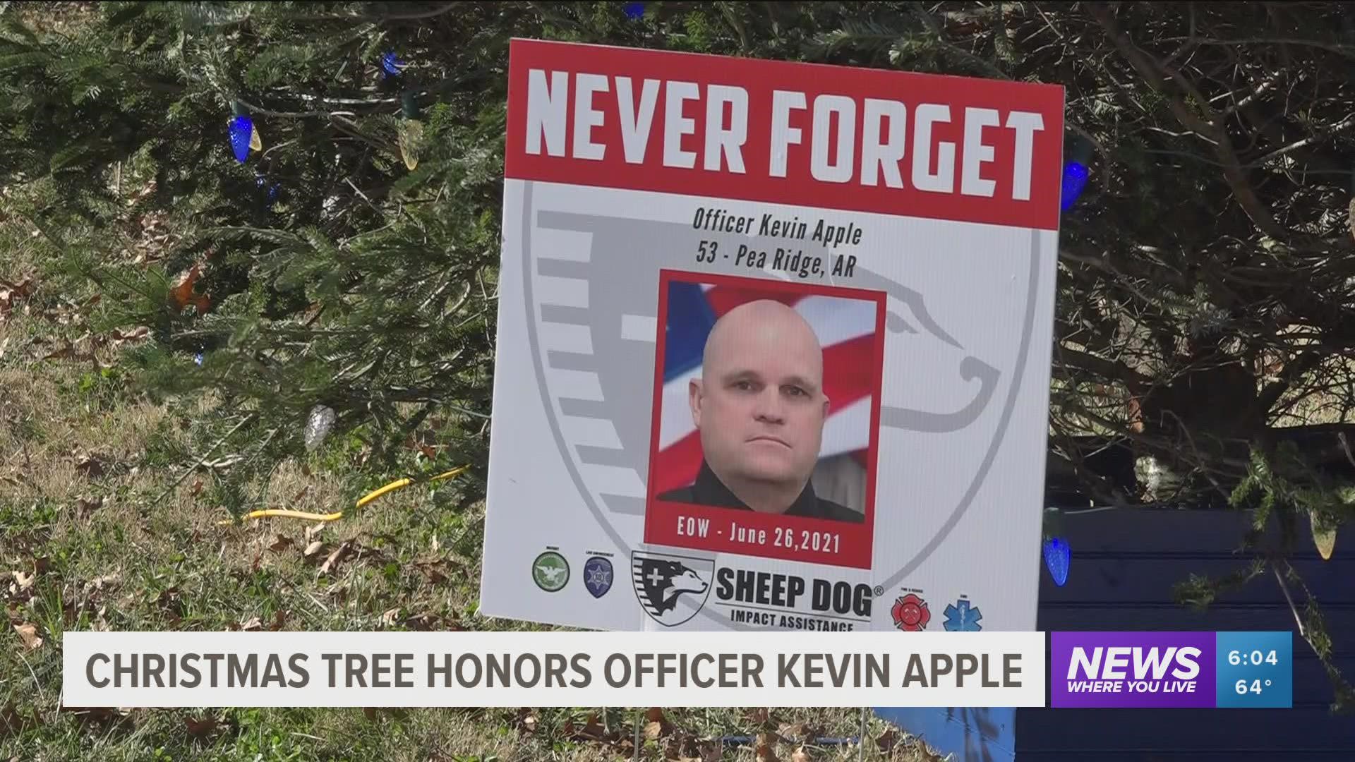 The community is invited to decorate the tree before Officer Kevin Apple day on Dec. 12.