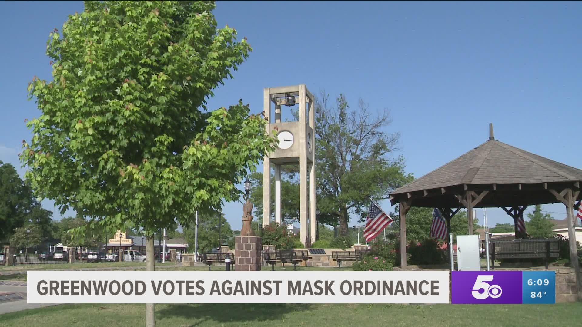Greenwood city officials vote against face mask ordinance