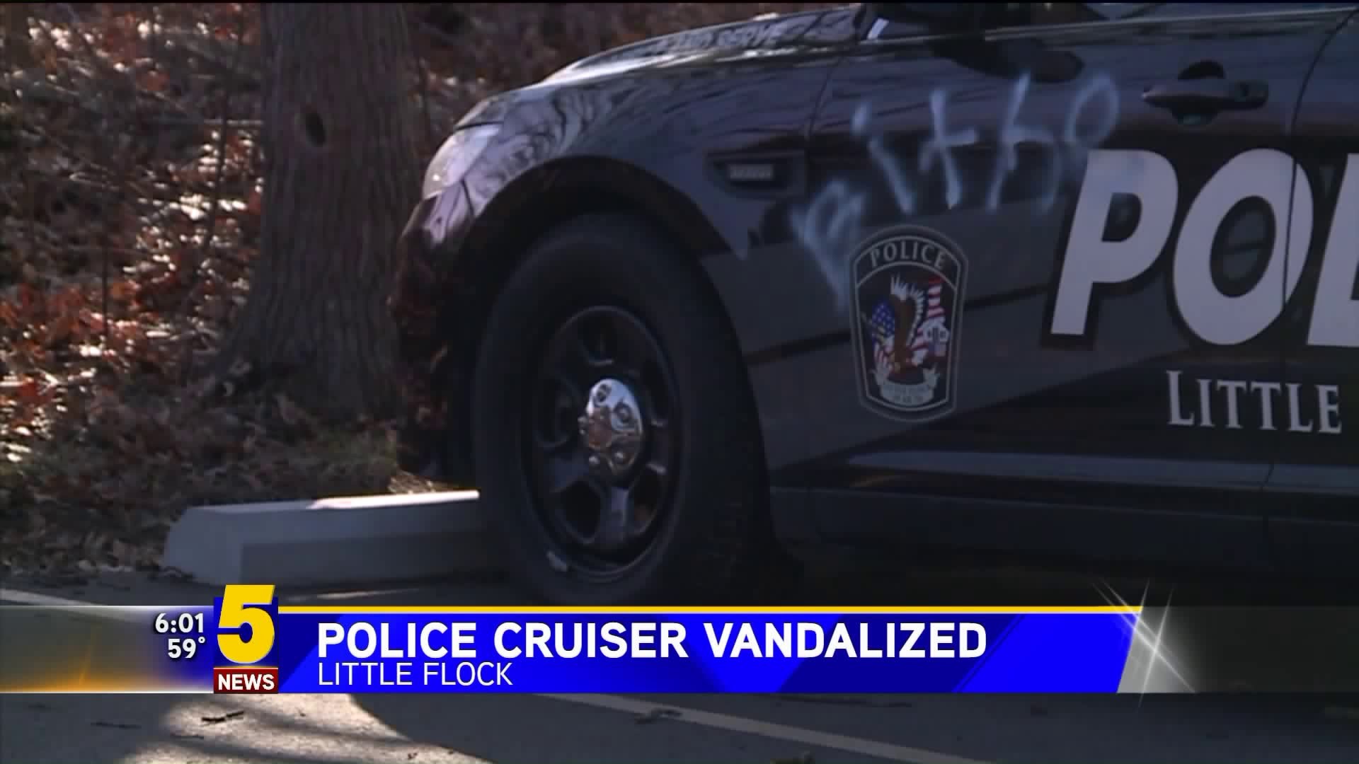 Little Flock Police Cruiser Vandalized